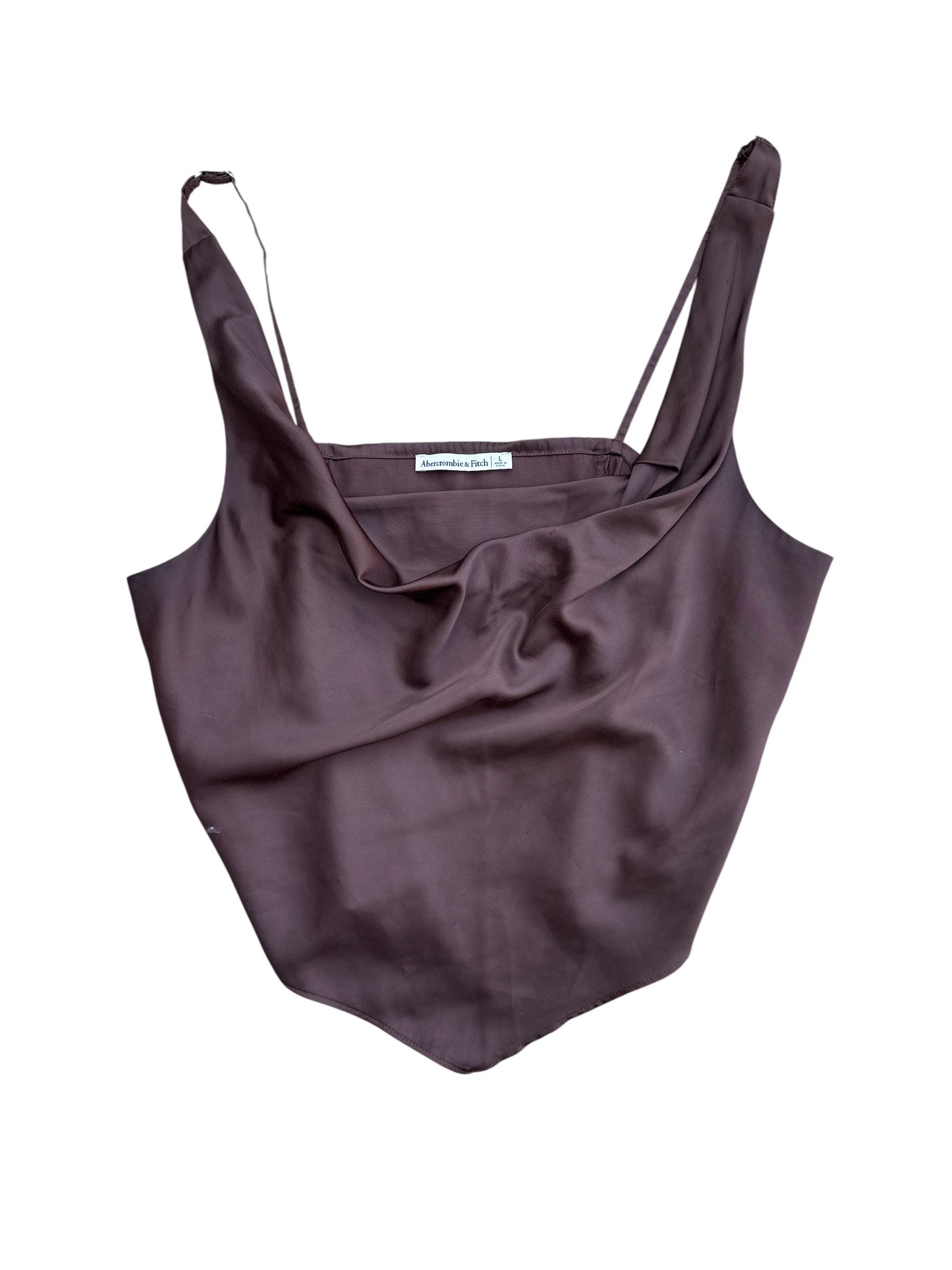 brown Abercrombie satin cami bustier top, L
