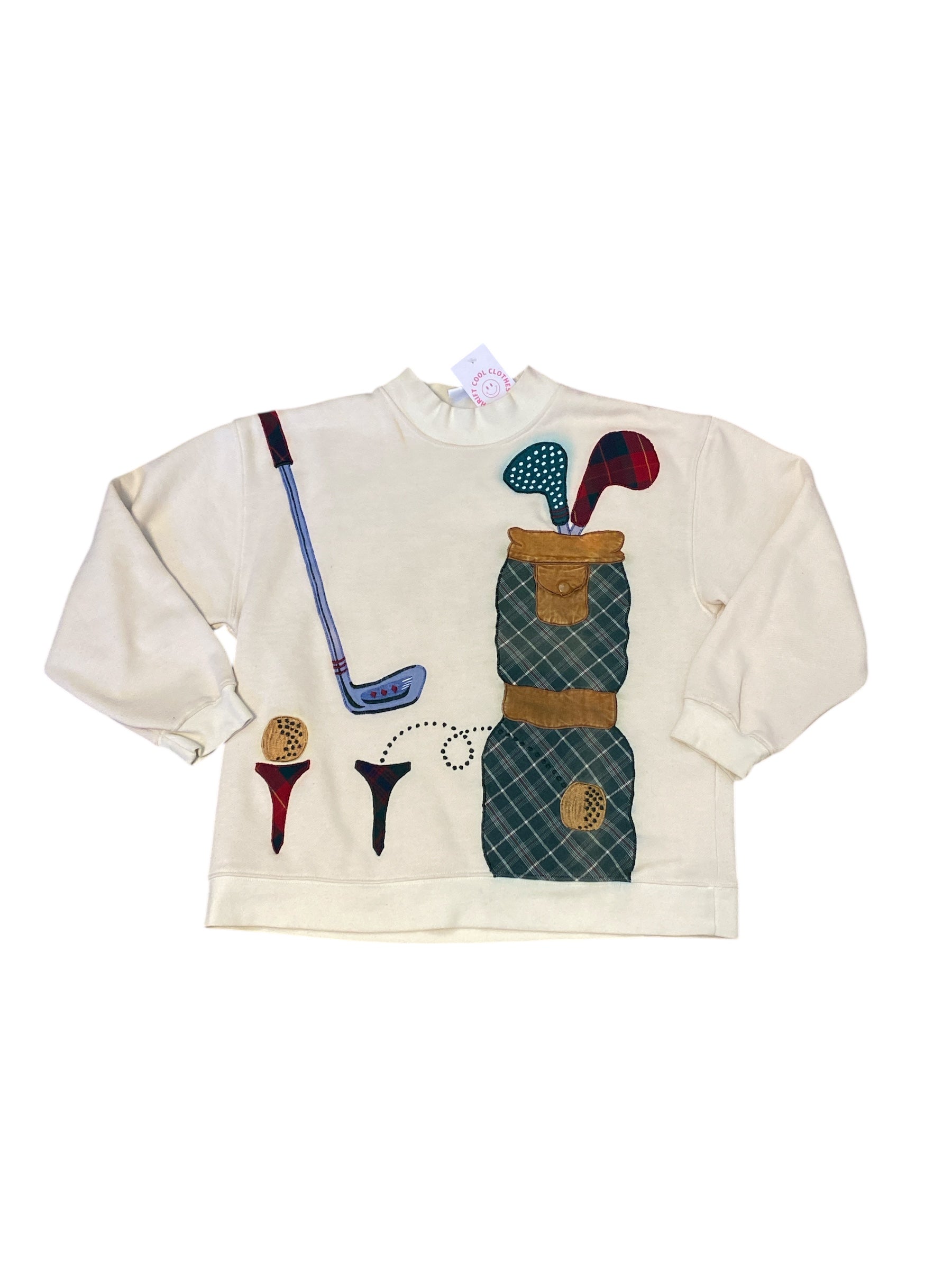 tan van heusen for her golf vtg crew, m