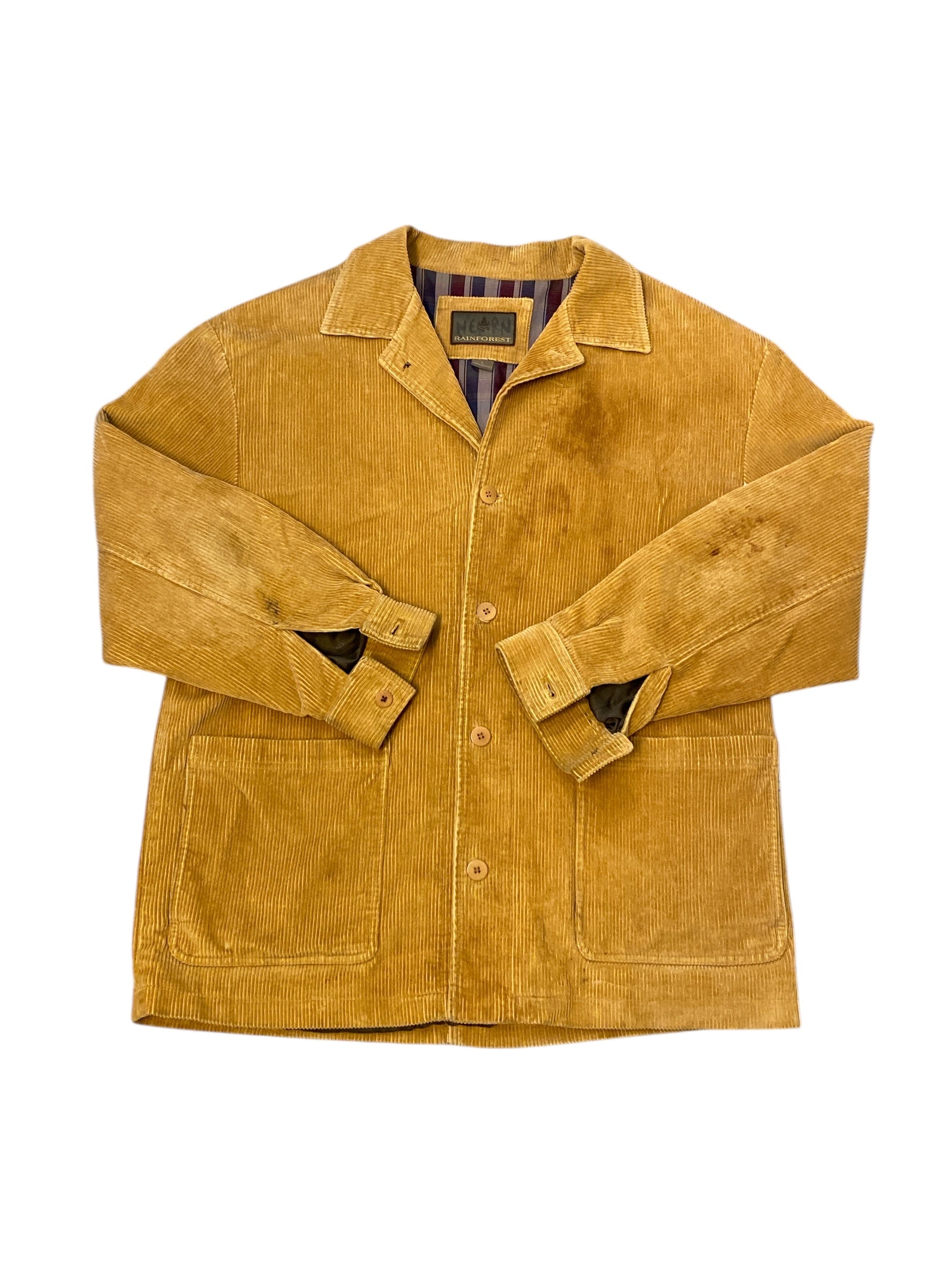 tan Rainforest vtg cord blazer, L