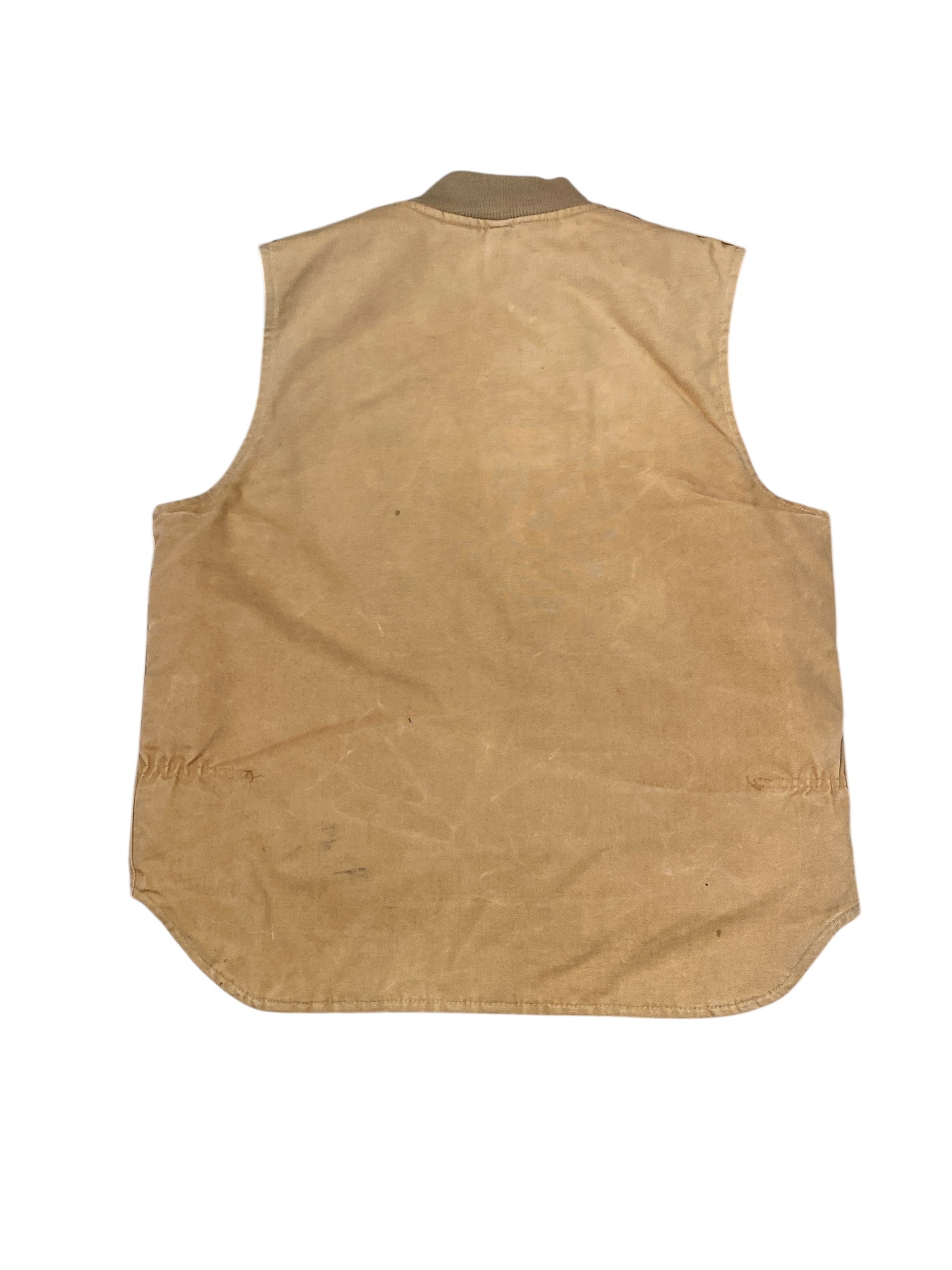 tan carhartt canvas zip vest