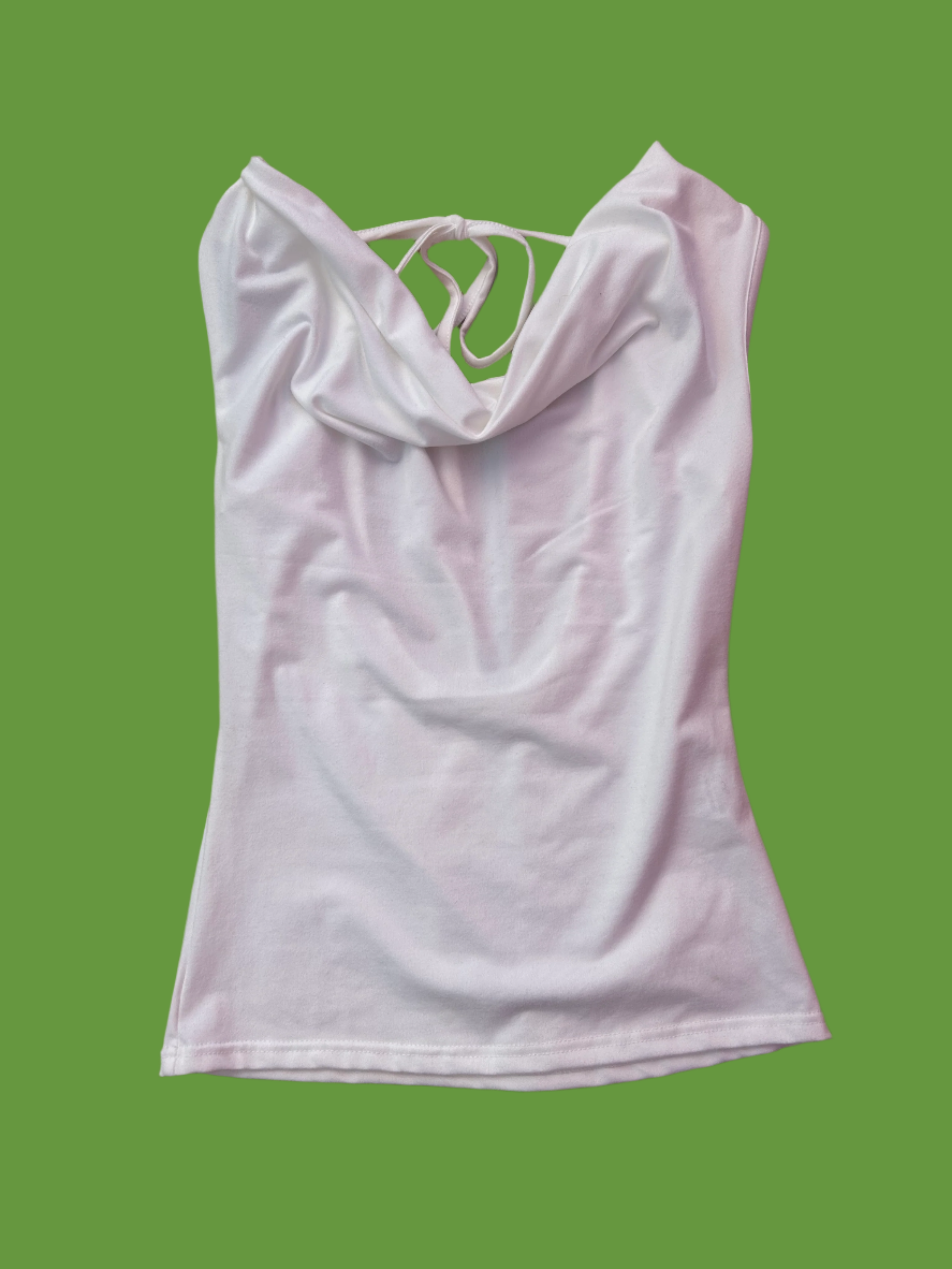 white  low back top, s