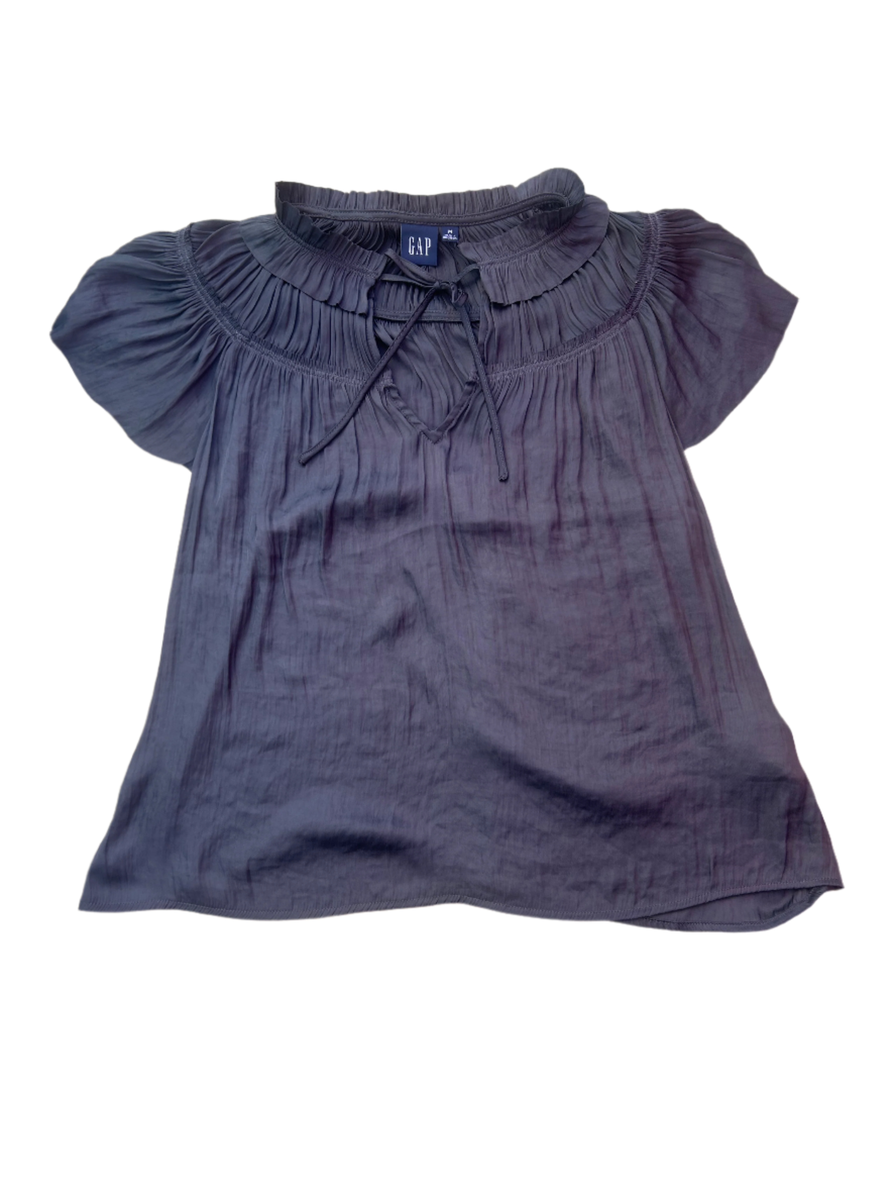 black gap satiny blouse, m