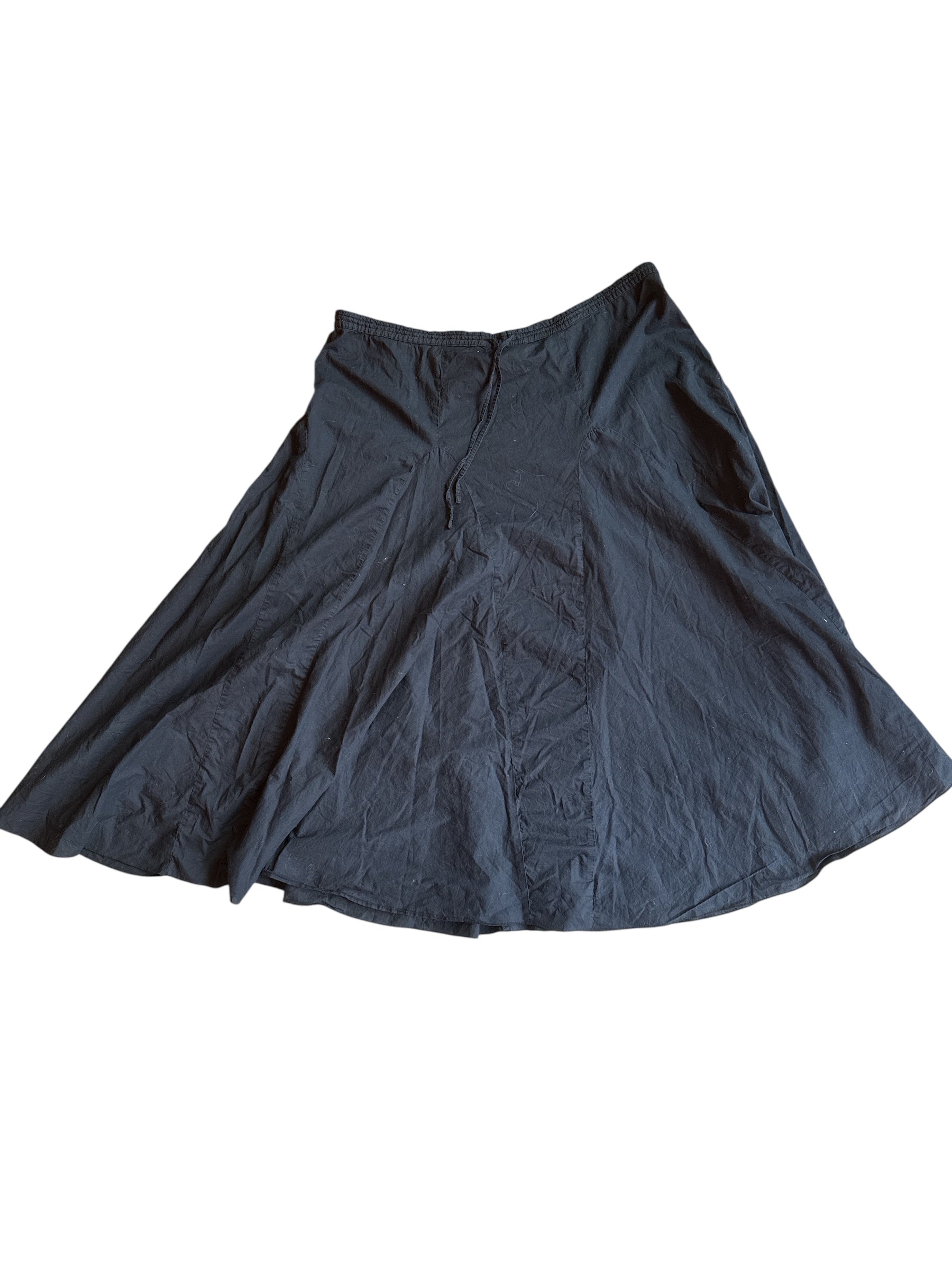 black take two drawstring maxi skirt, L