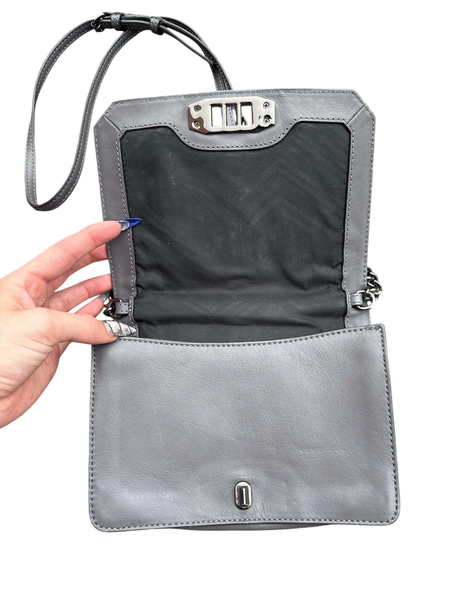 gray rebecca minkoff quilted crossbody