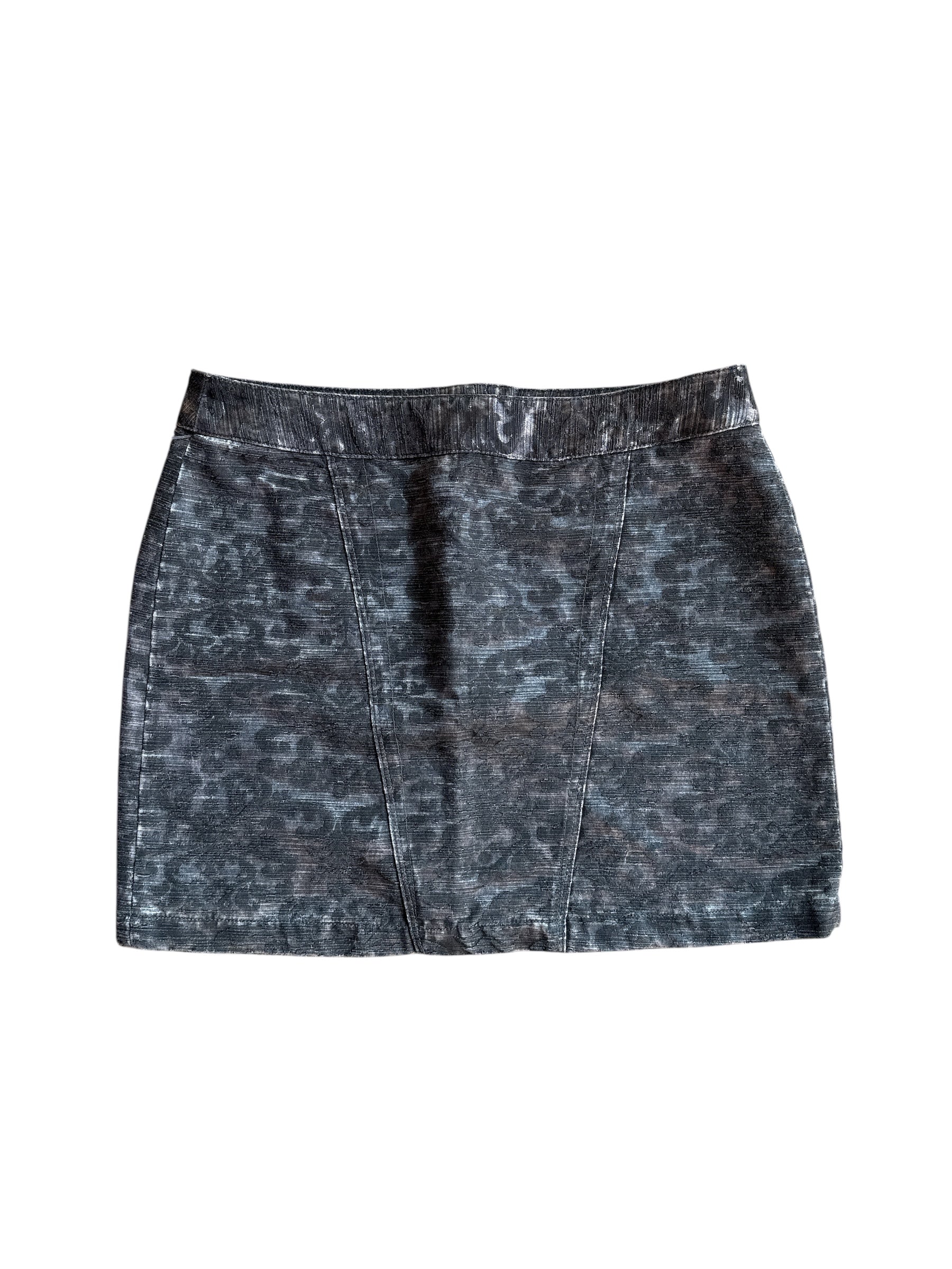 gray express patterned metallic mini skirt, 0