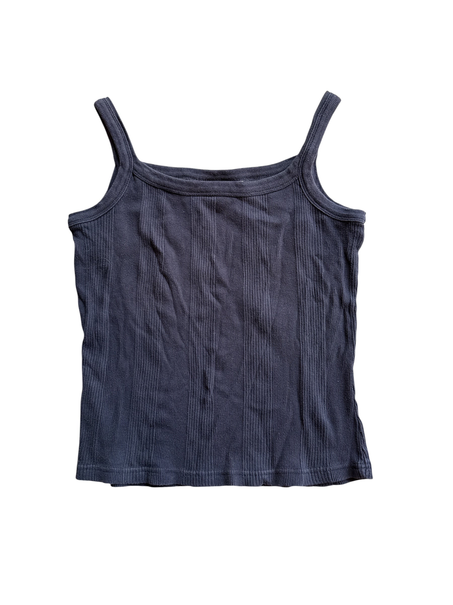 black faded glory ribbed tank, L