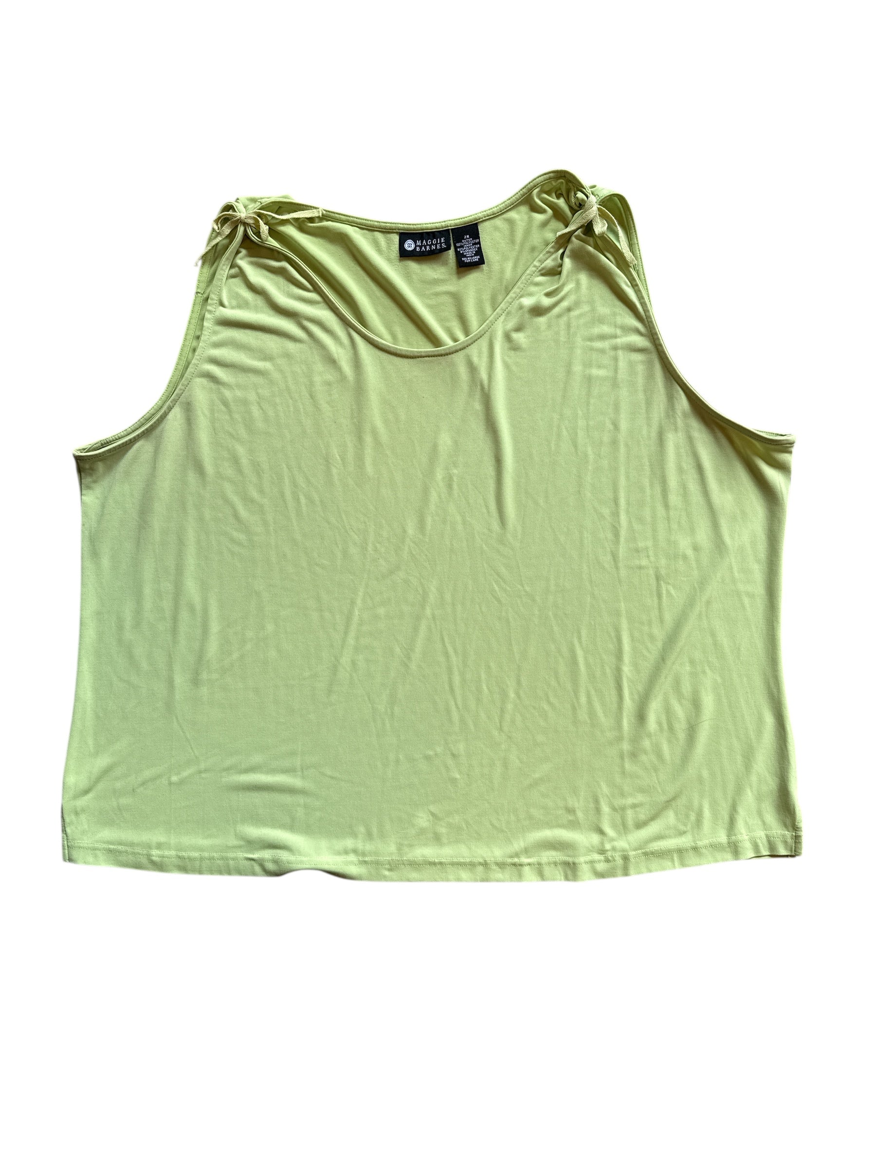 green maggie barnes tie strap top, 2x