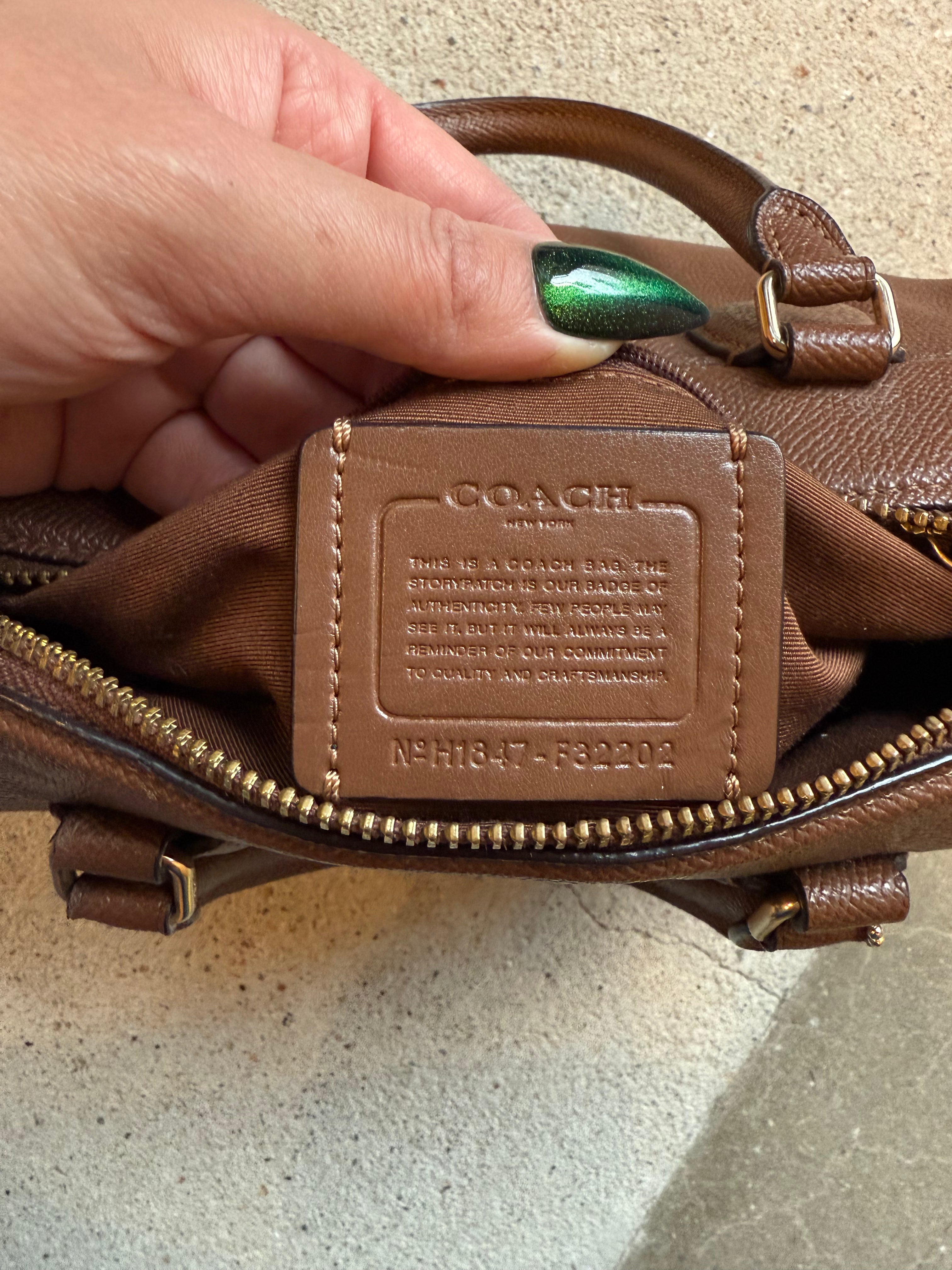 brown coach square purse