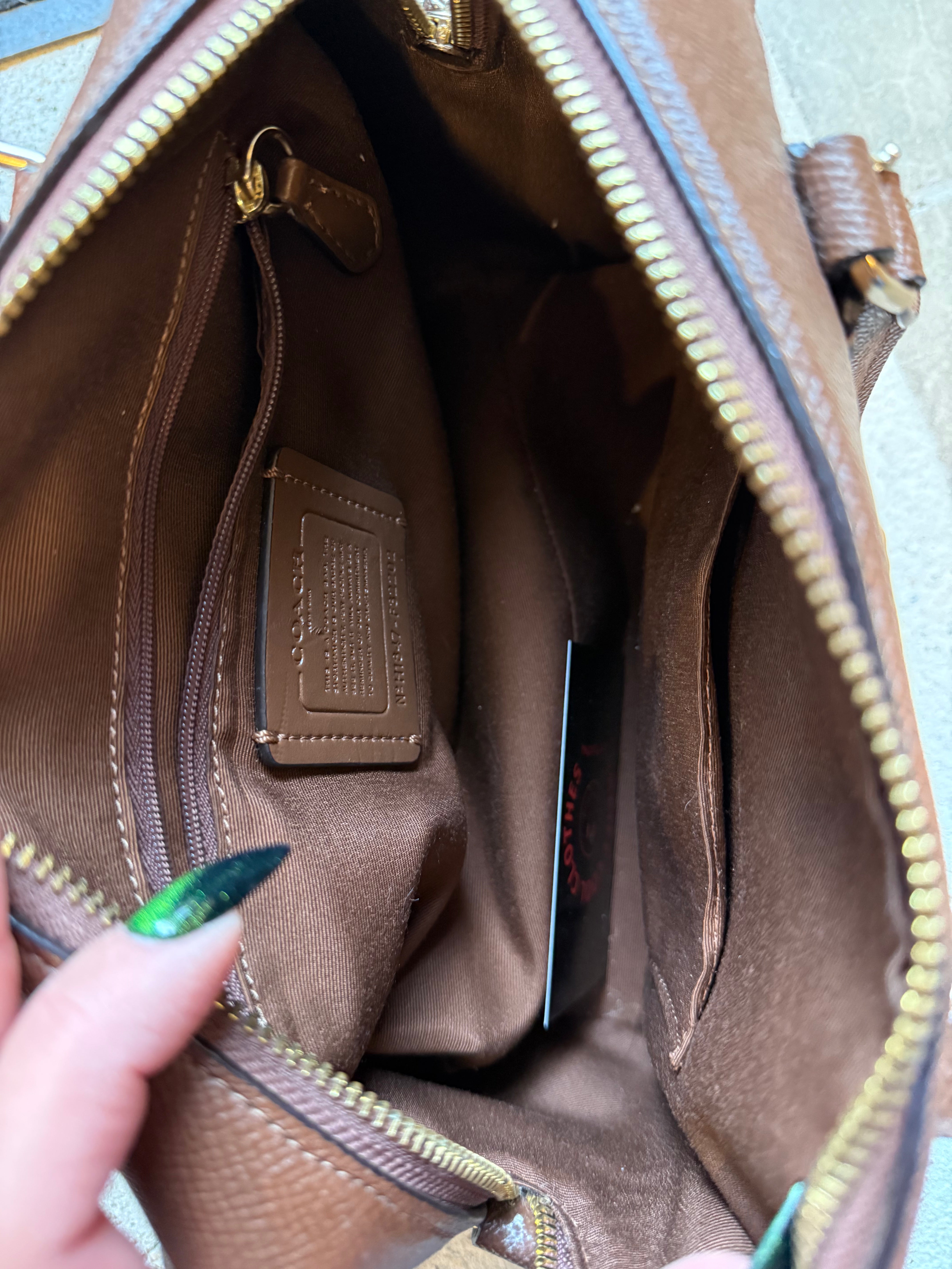 brown coach square purse