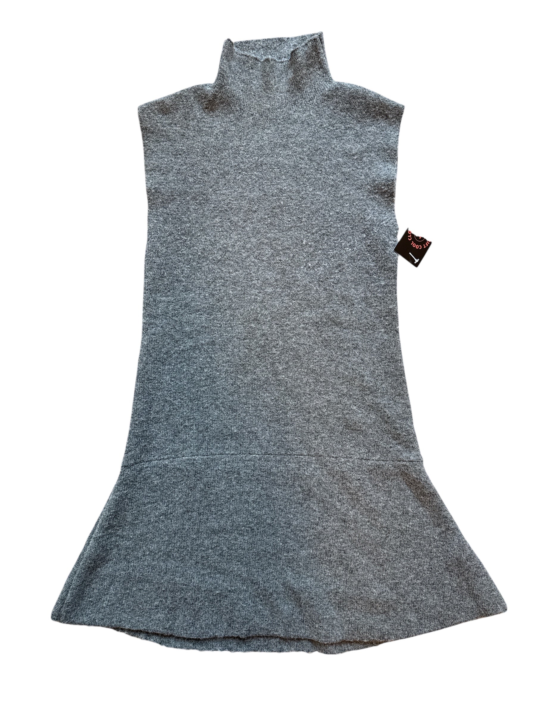 gray zara knit wool sleeveless dress, m