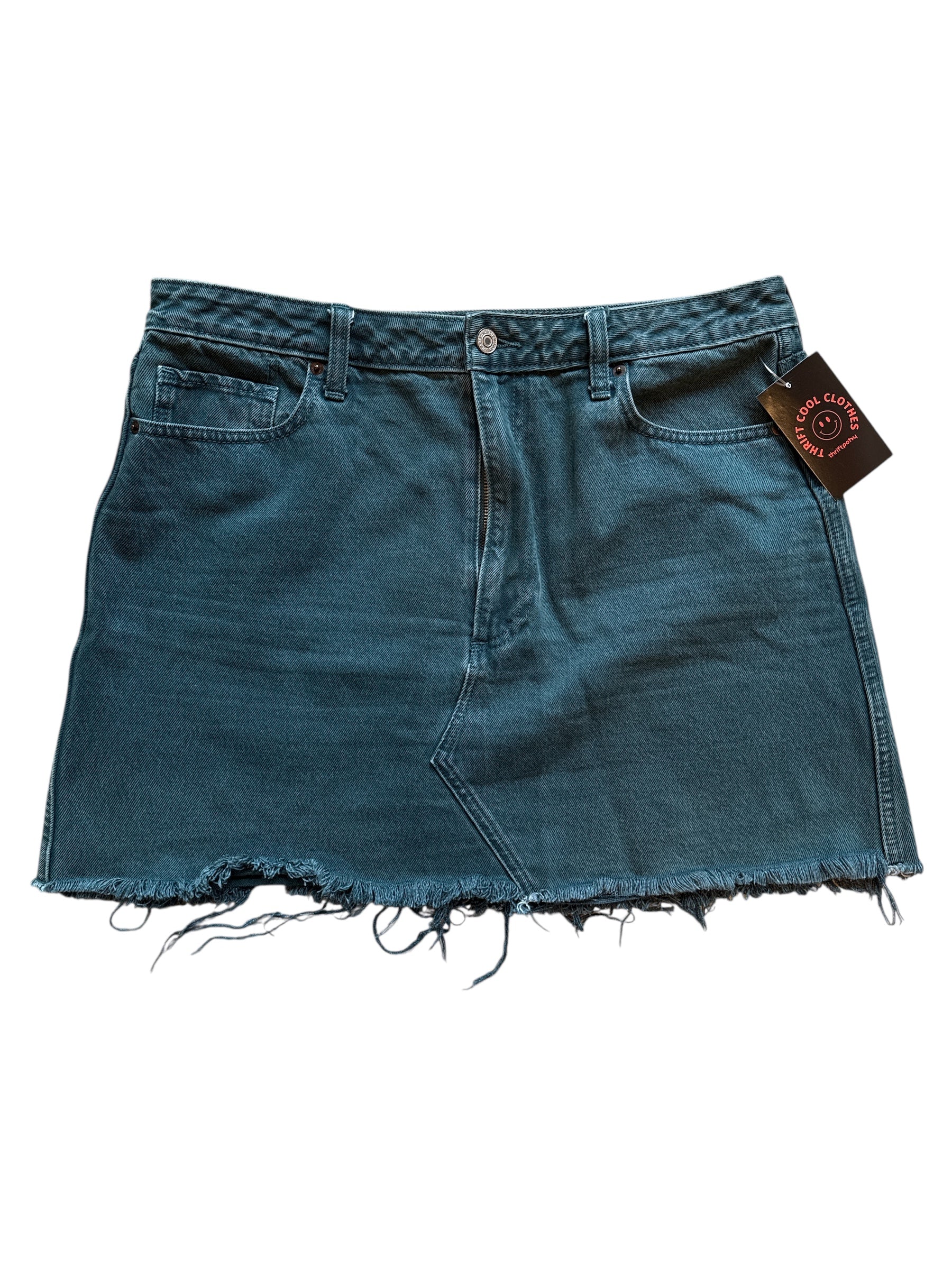 green Abercrombie natural rise vintage a line skirt, 14