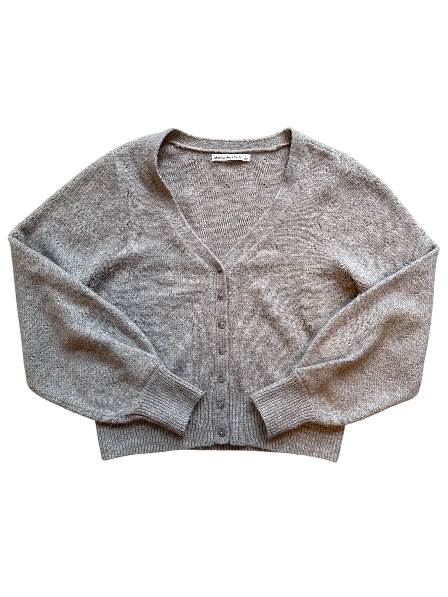 light brown abercrombie button down cardigan, L