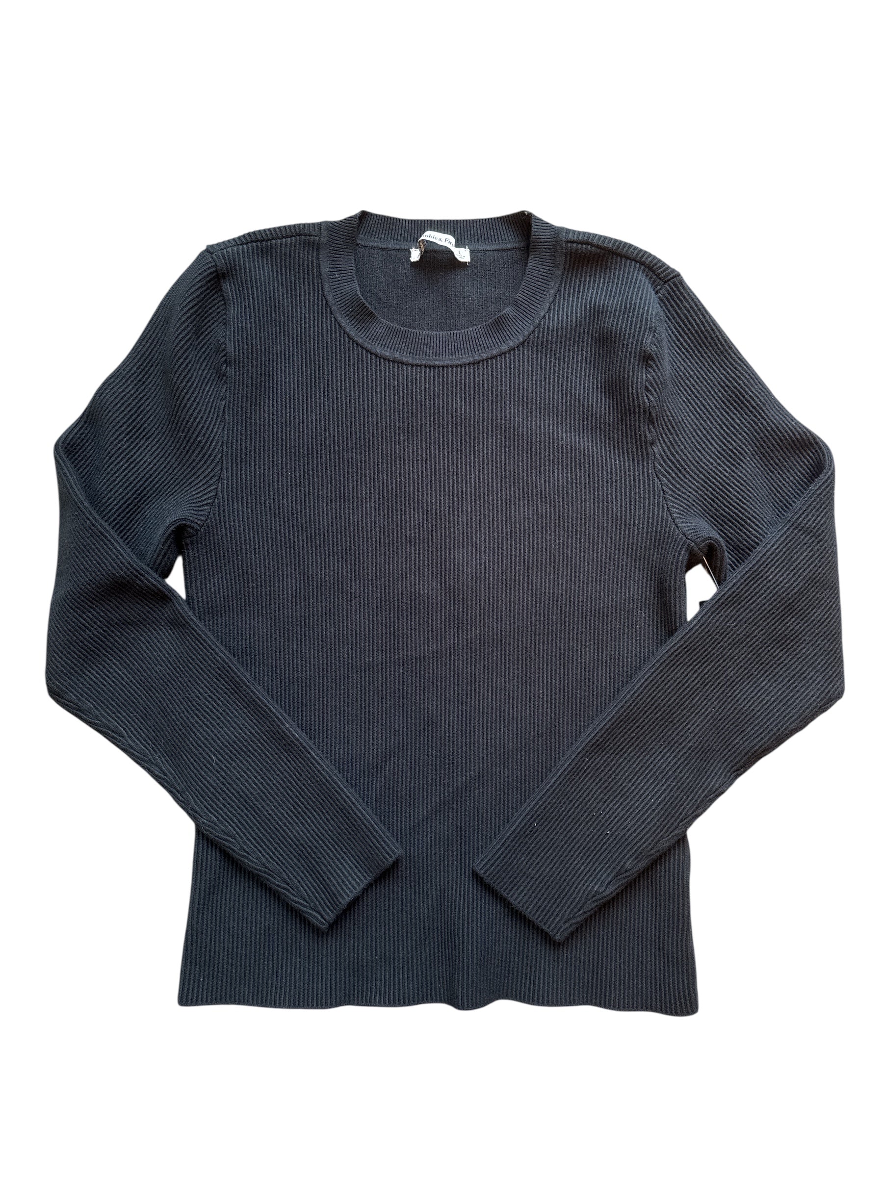 black abercrombie & fitch ribbed ls top, L