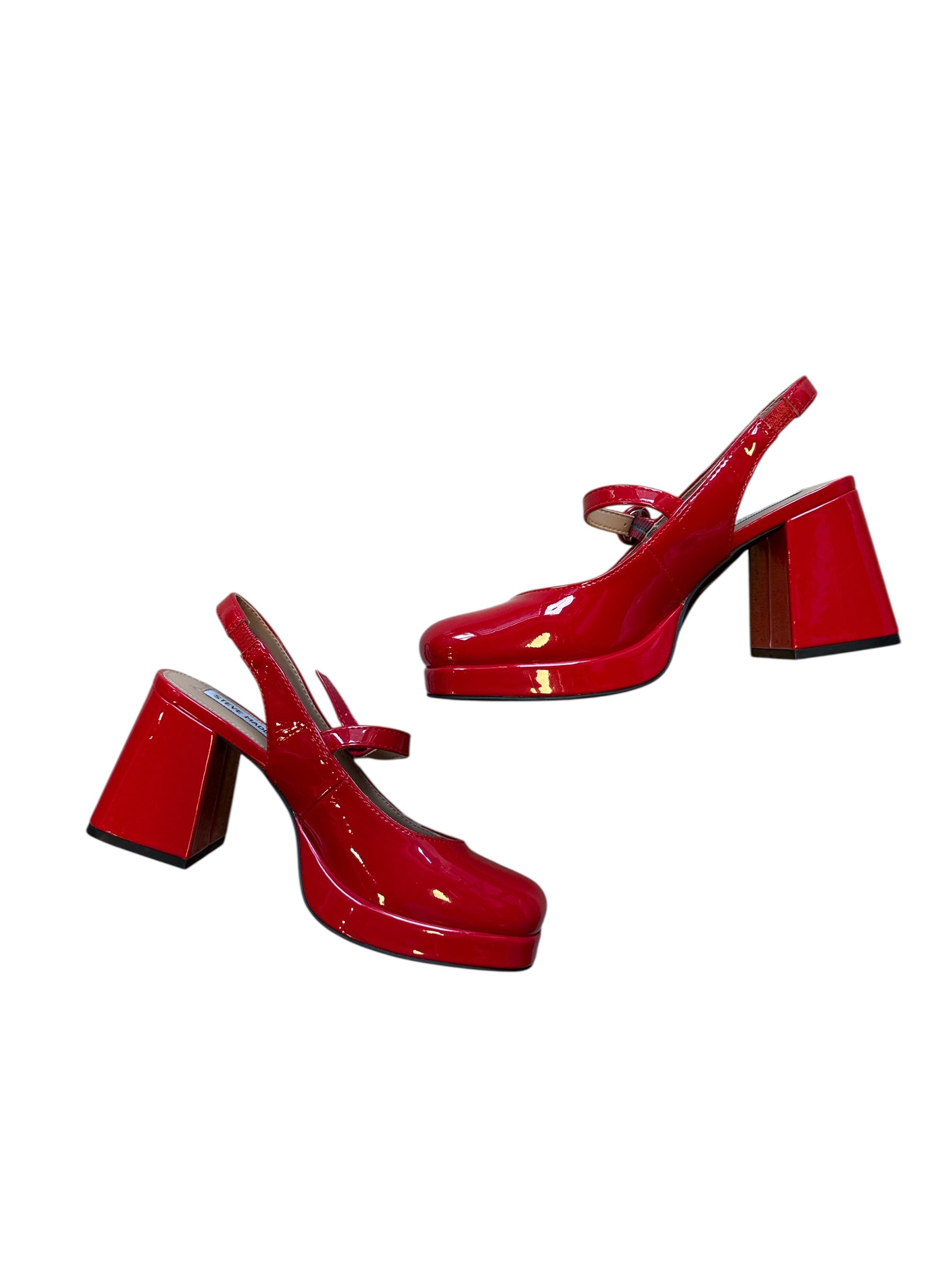 red steve madden glossy heels, 8
