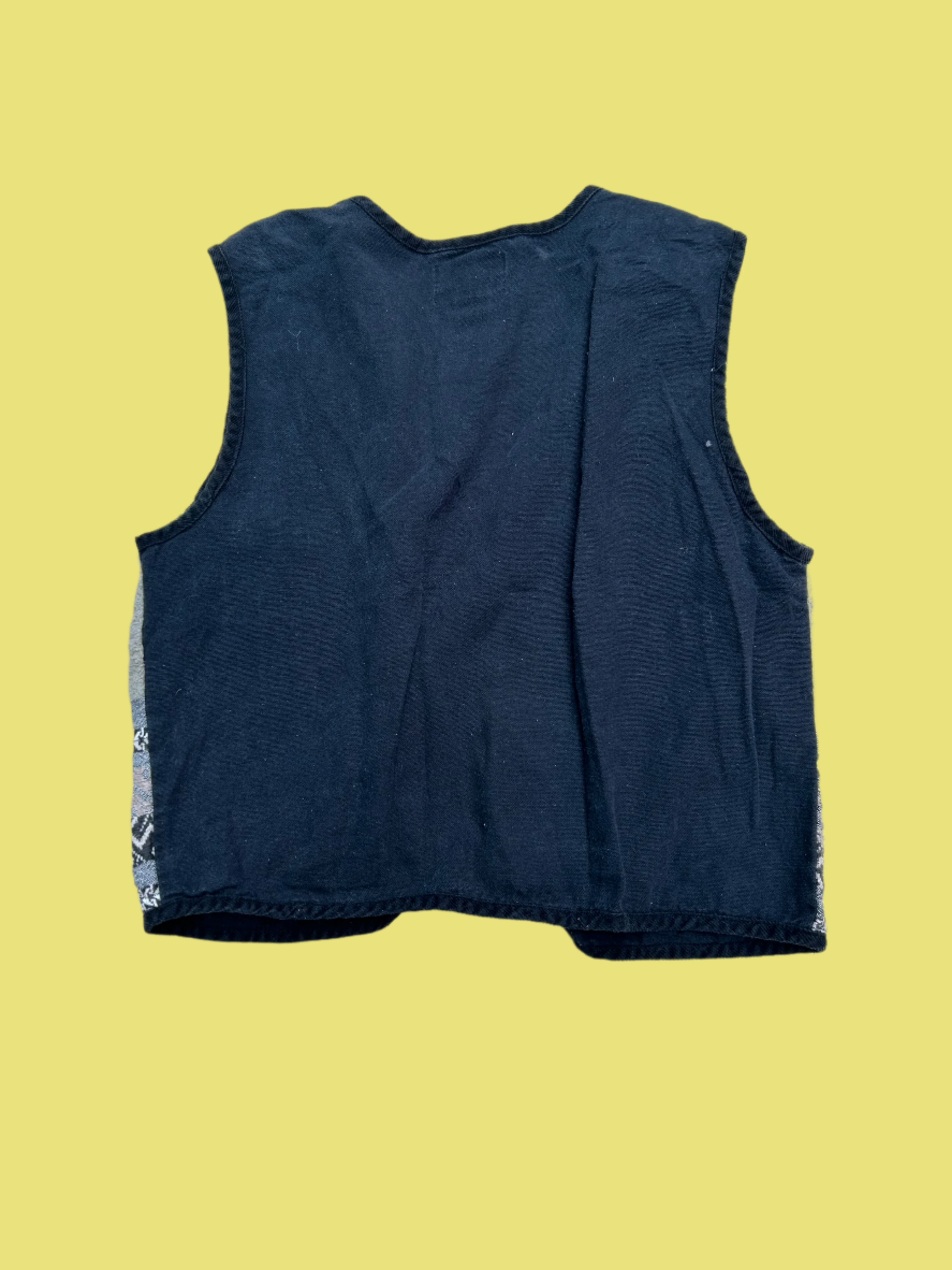black white gray tantrums cord leaf vest, s