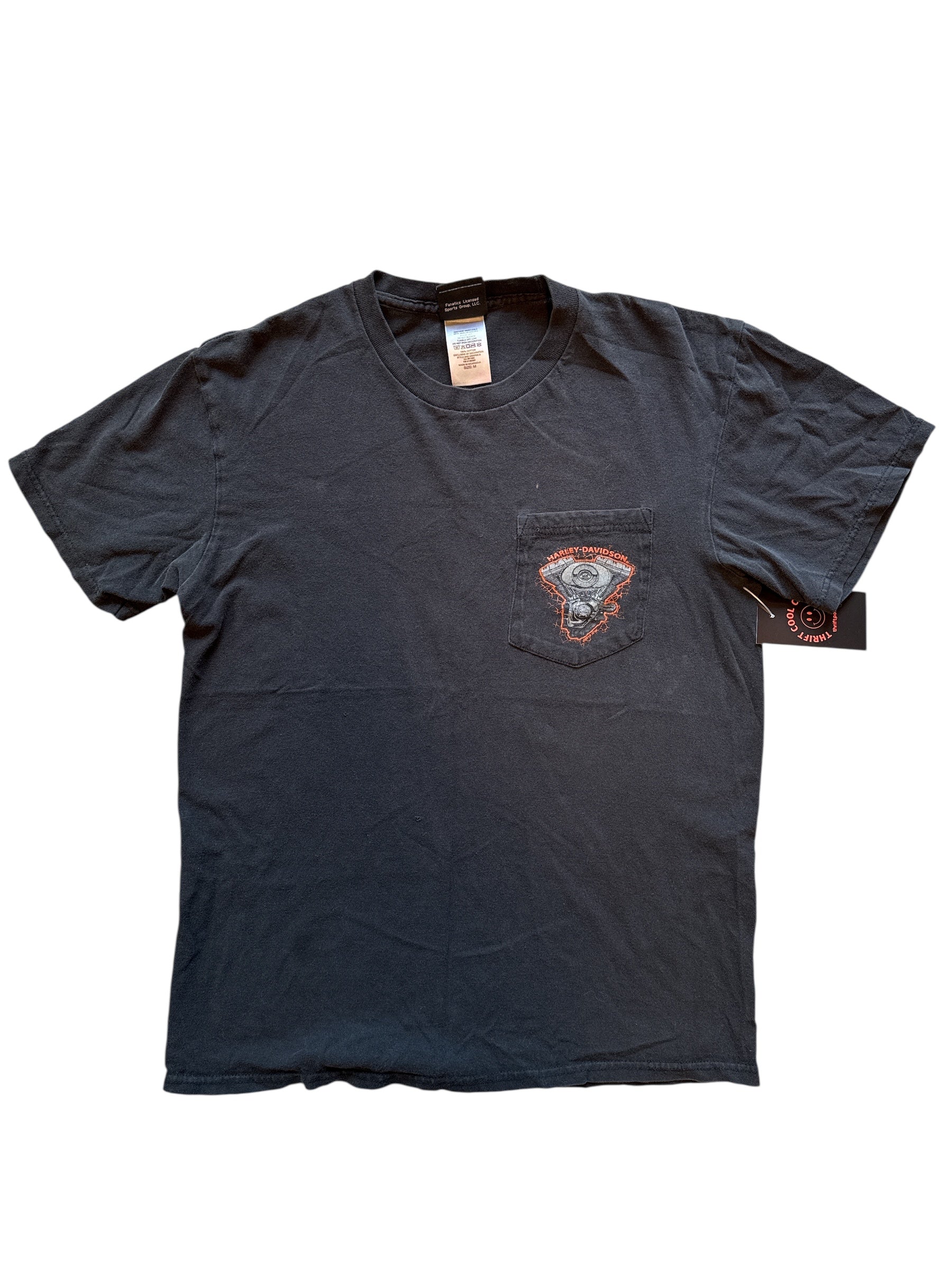 black harley davidons lake erie branded frocket teee, m