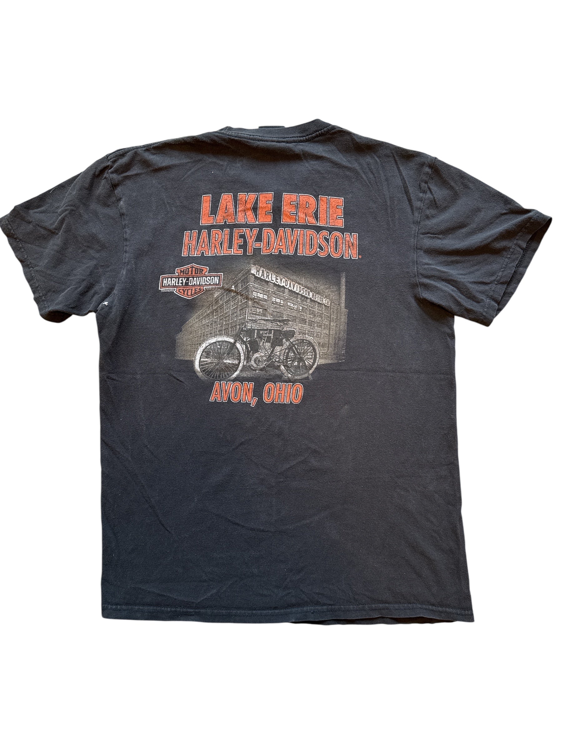 black harley davidons lake erie branded frocket teee, m
