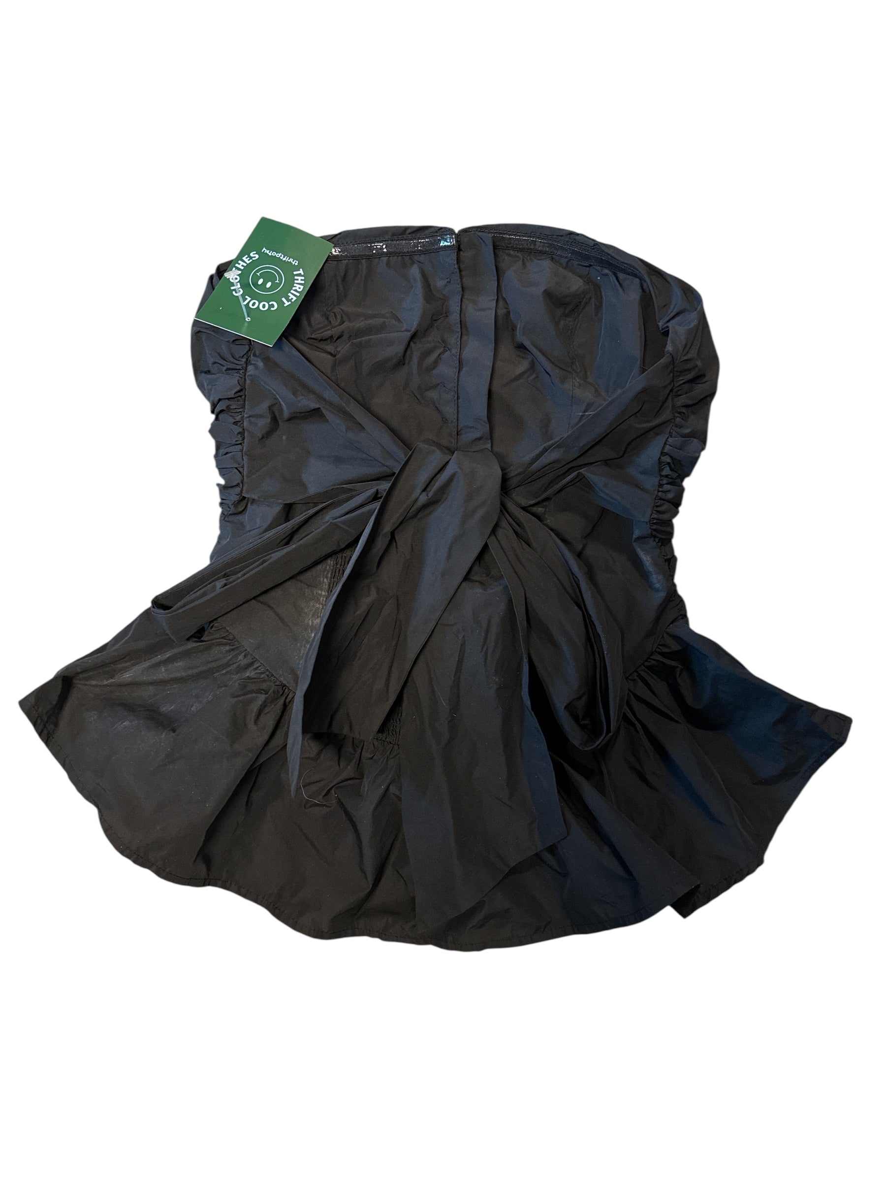 black Kimchi blue rouched peplum top, S