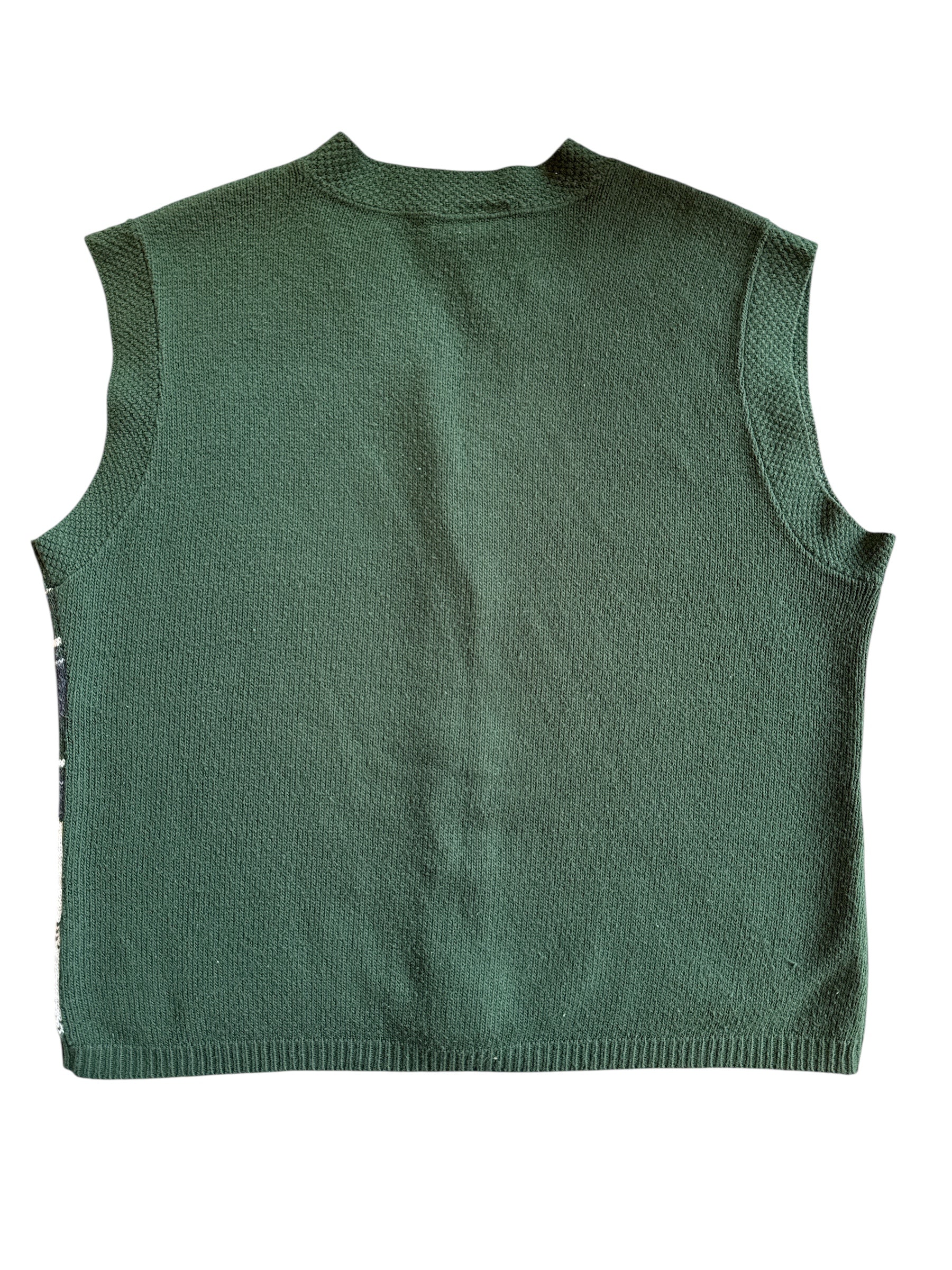 green southern lady horse patchwork vest, L