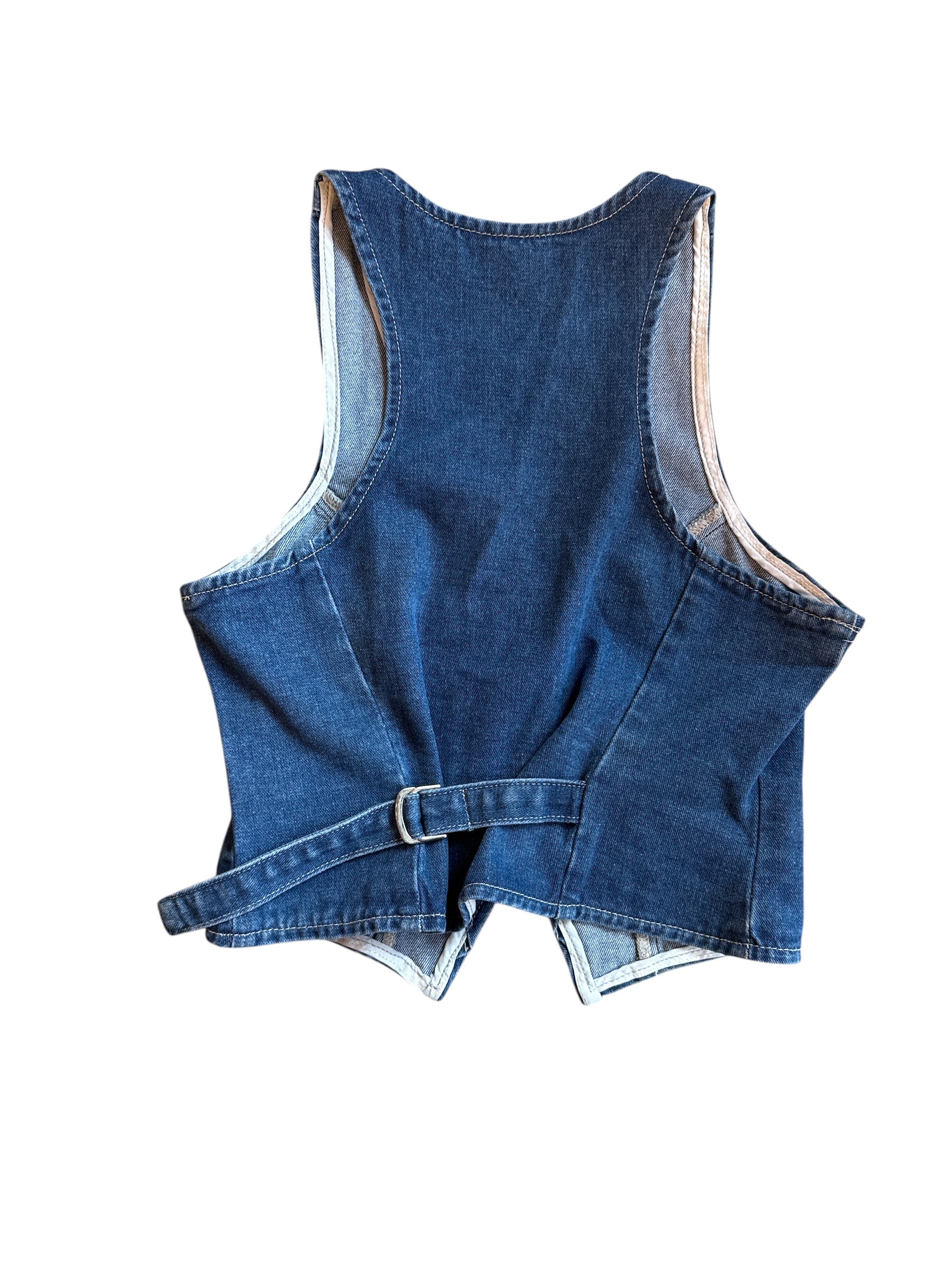 blue  denim vest, xs