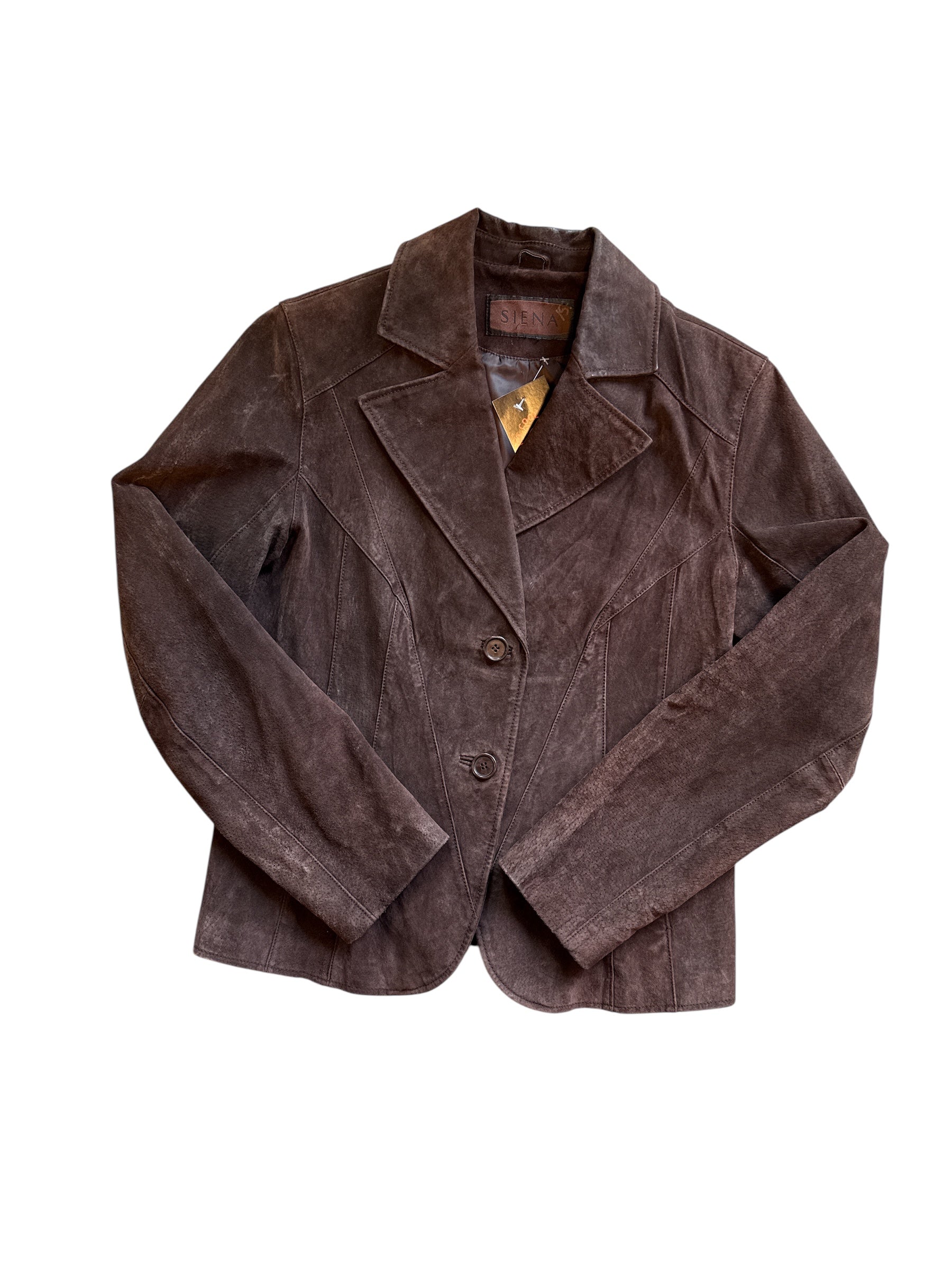 brown Siena suede/leather jacket, small