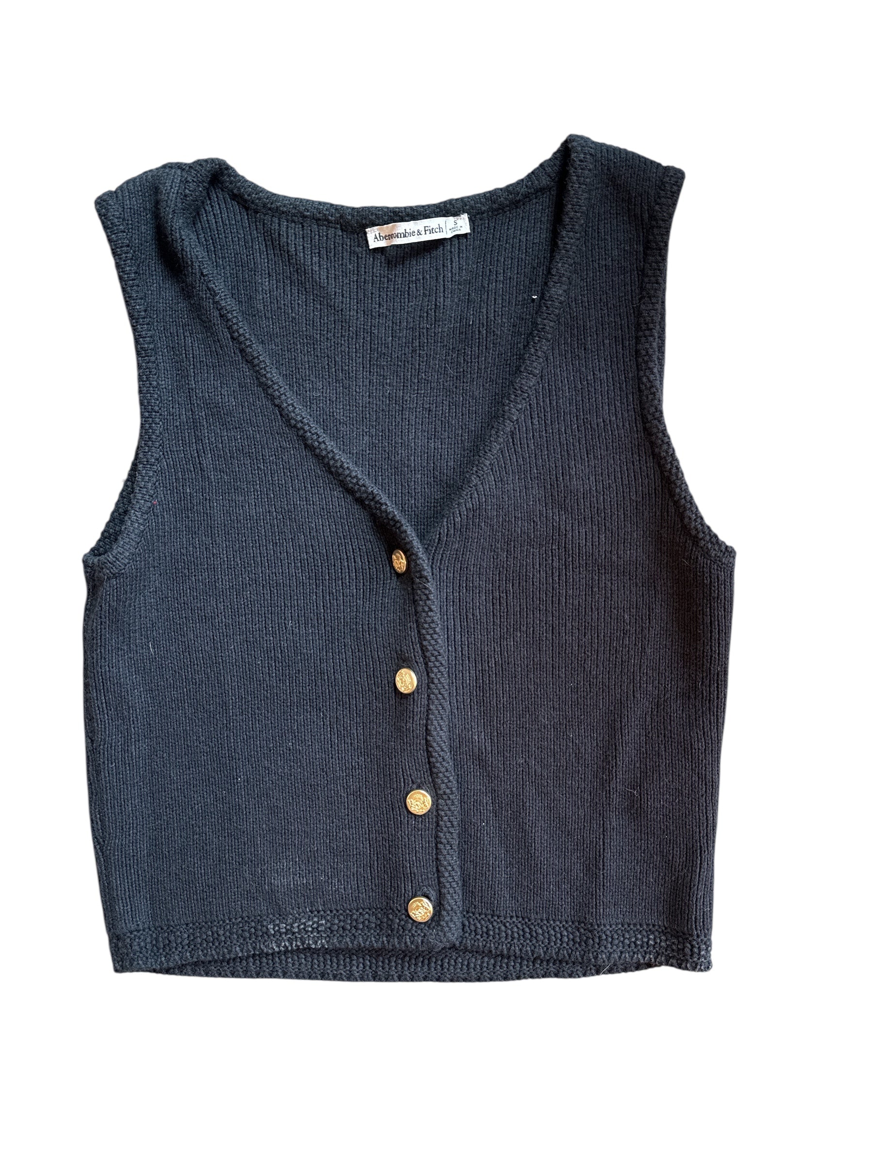 Black Abercrombie Ribbed knit sweater tank, S
