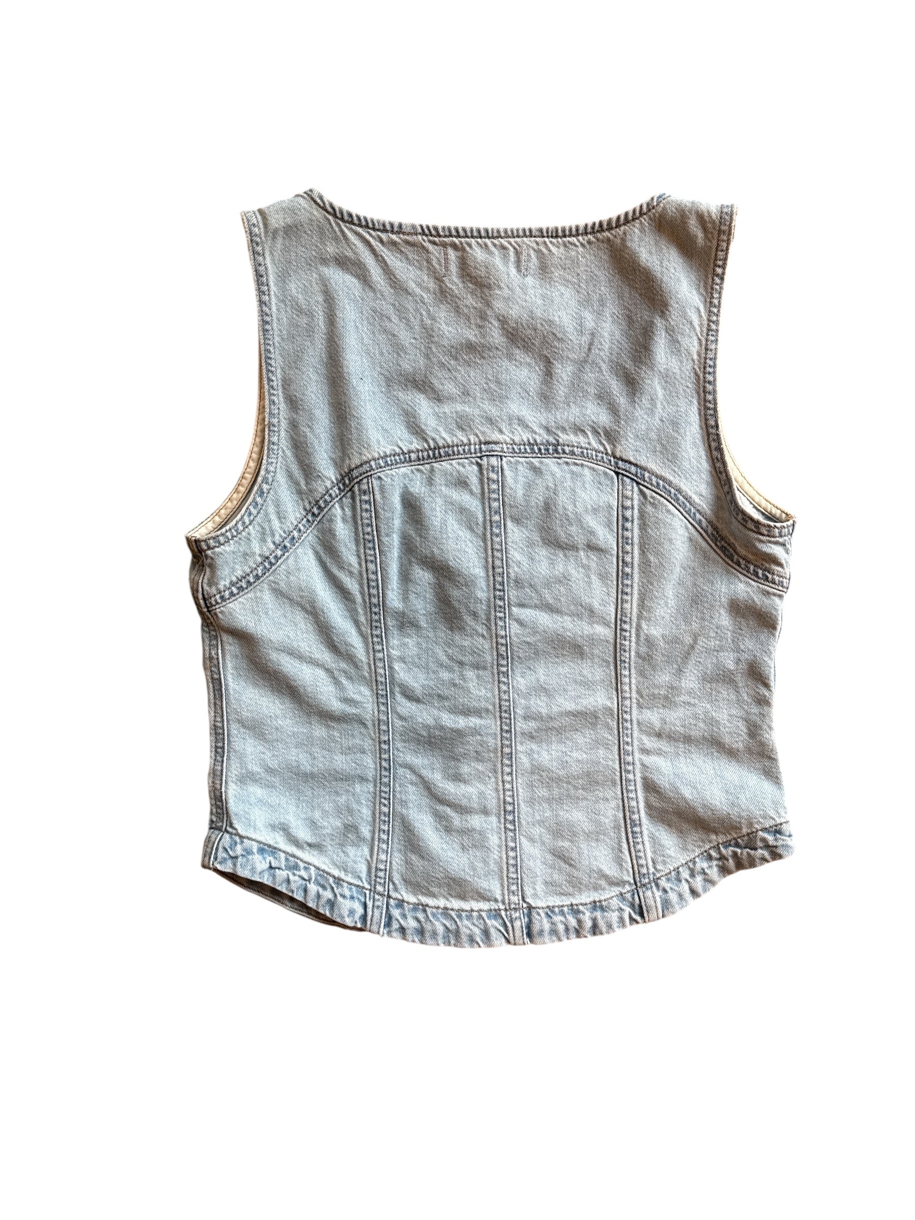 light wash Madewell denim vest, small