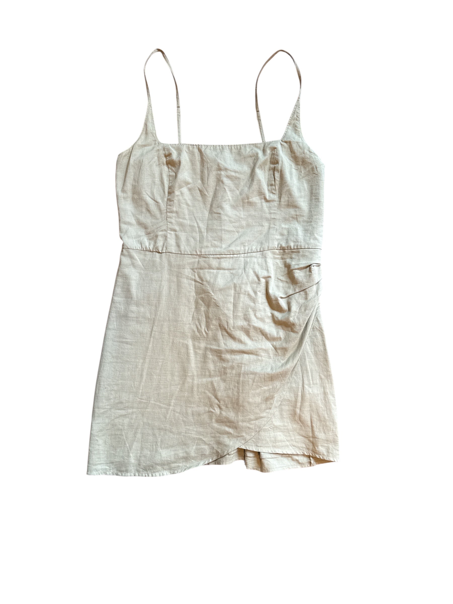 light army green Abercrombie linen cami short dress, L
