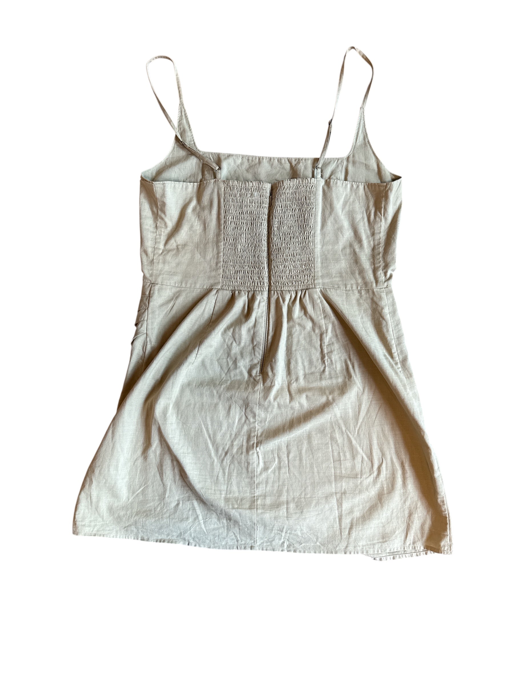 light army green Abercrombie linen cami short dress, L