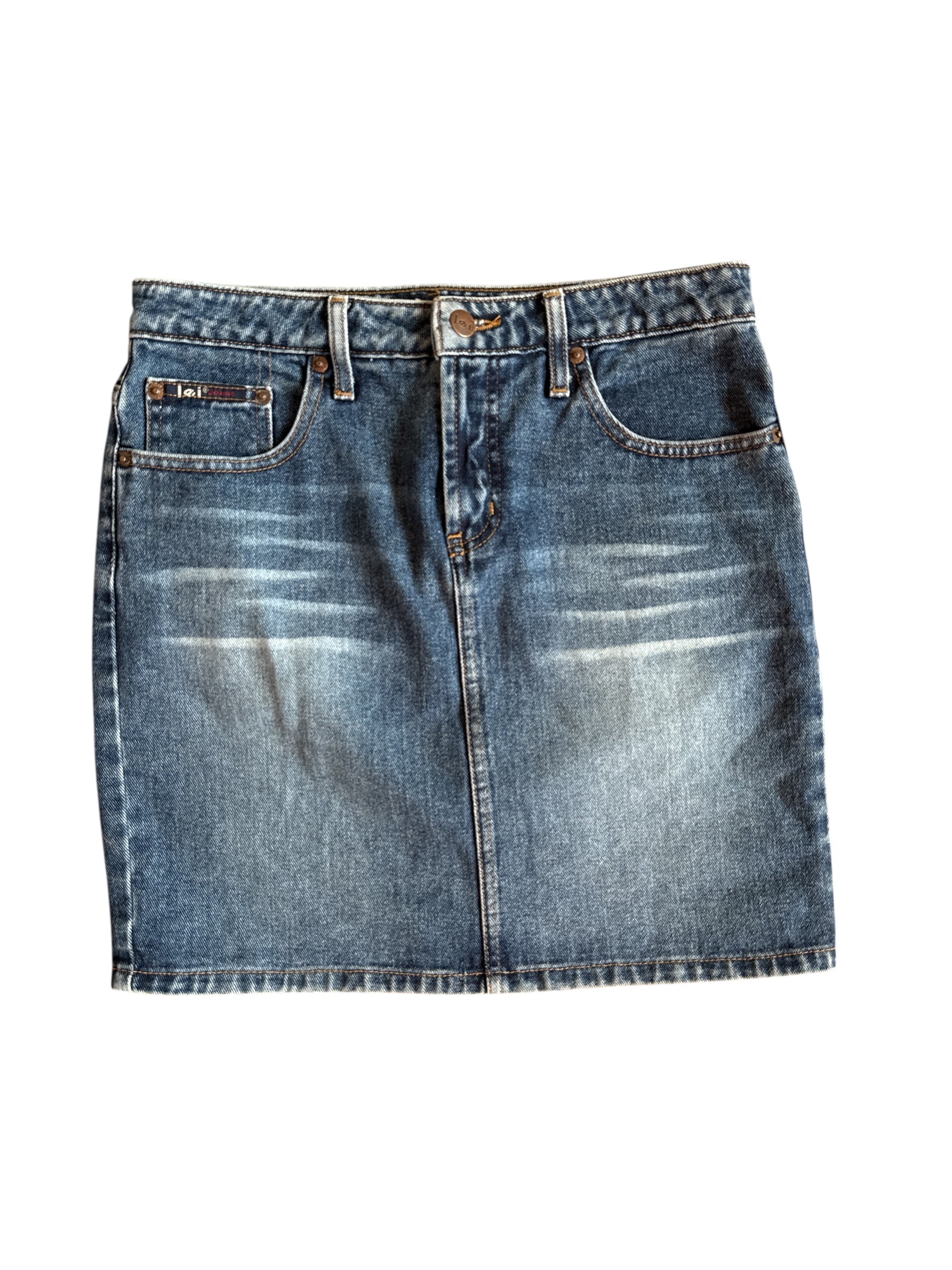 blue life energy intelligence denim skirt, 5