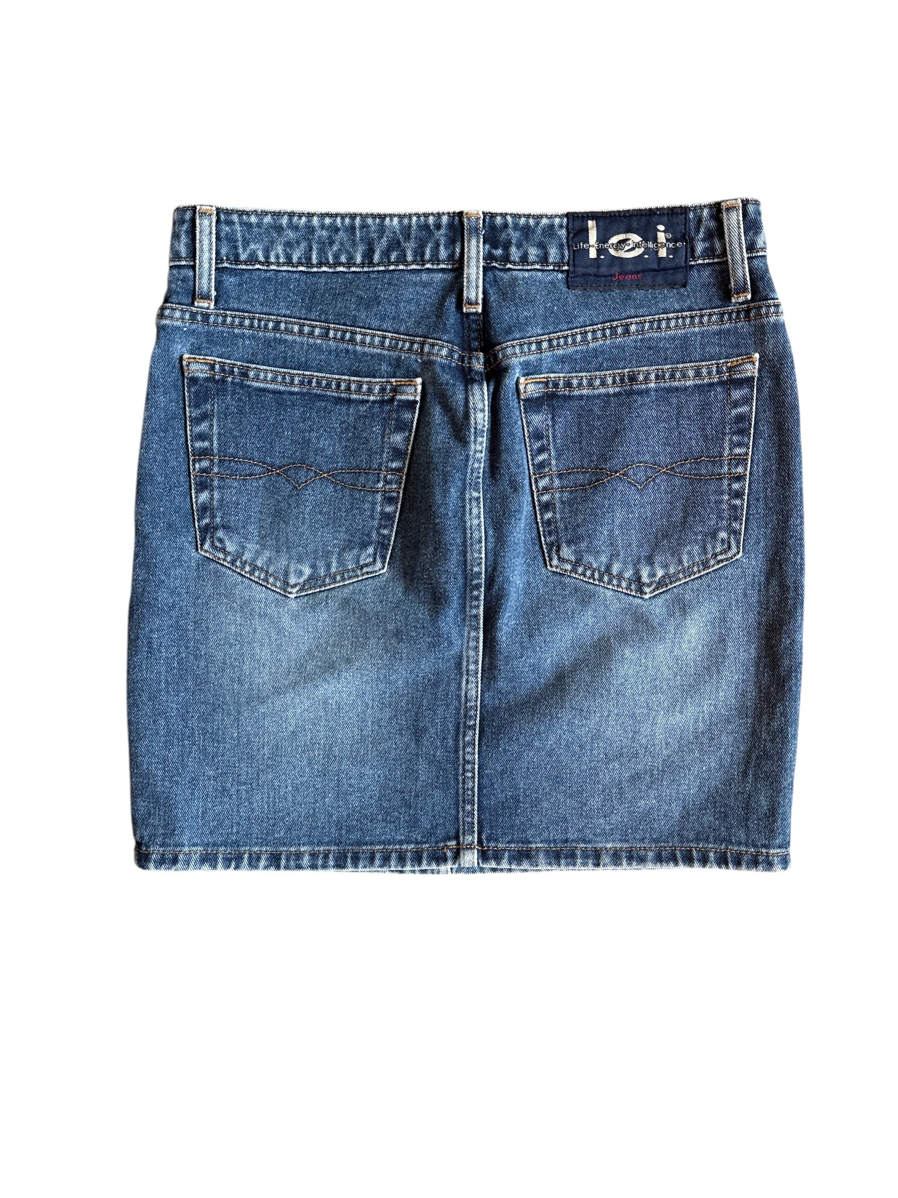 blue life energy intelligence denim skirt, 5
