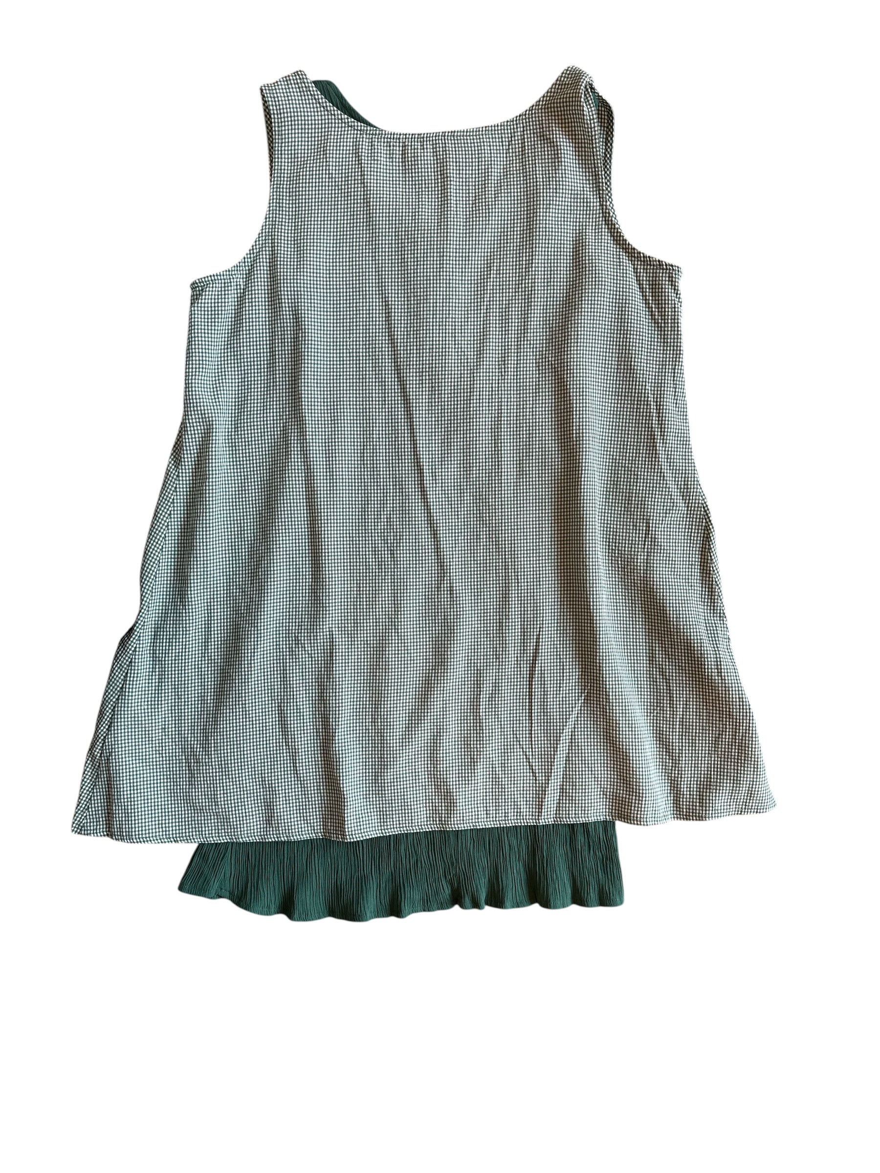 green simclan layered gingham dress, m