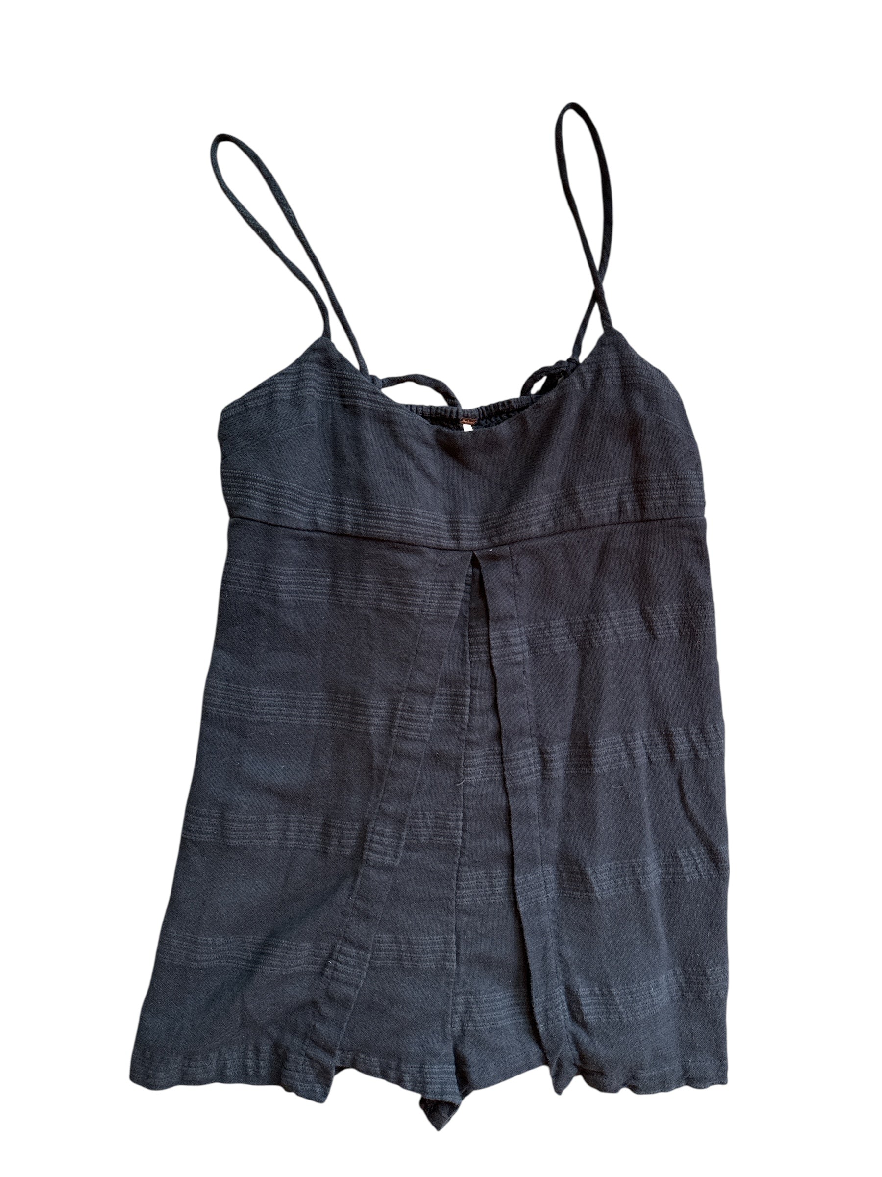 black free people tank mini romper, m