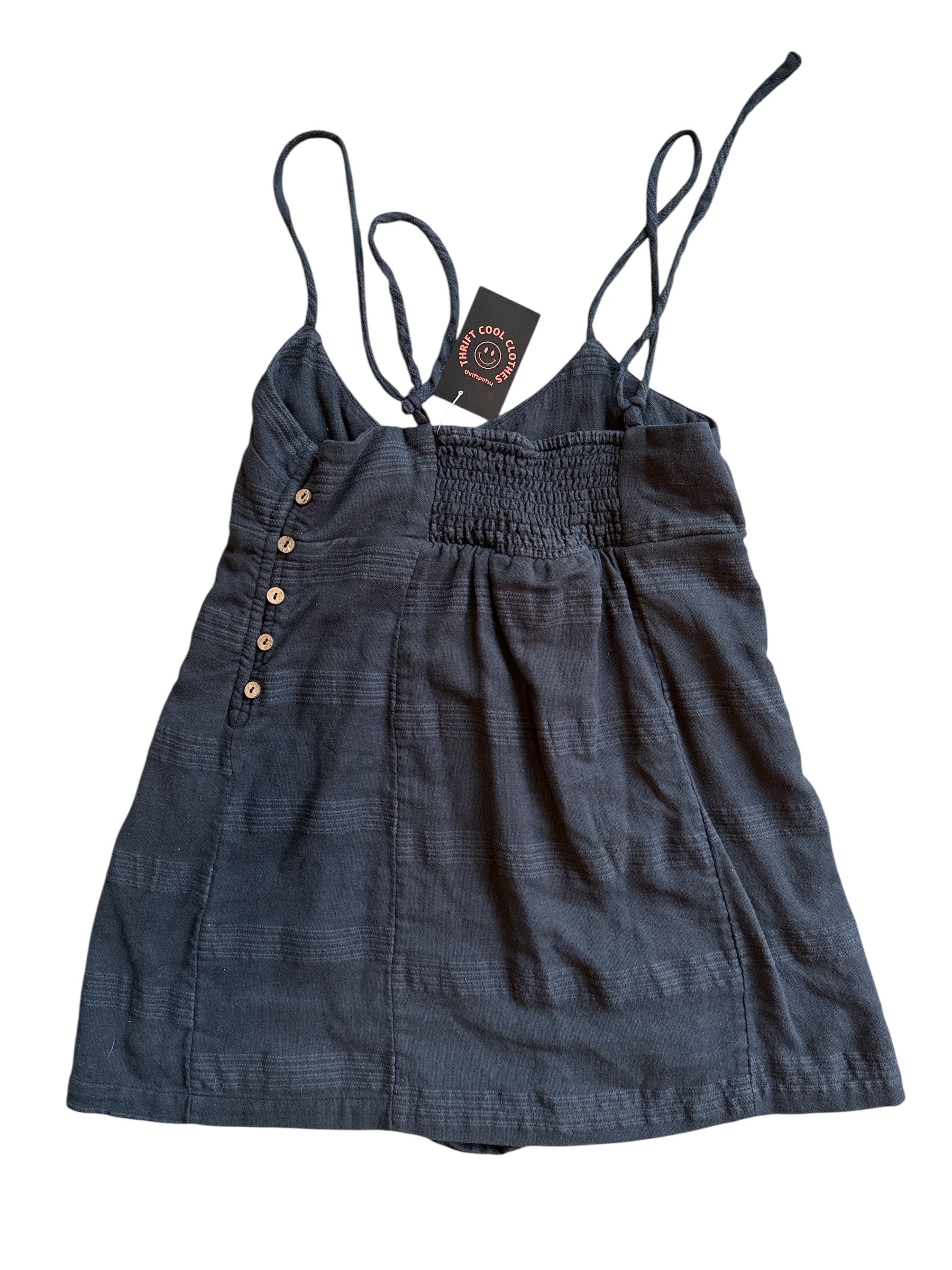black free people tank mini romper, m