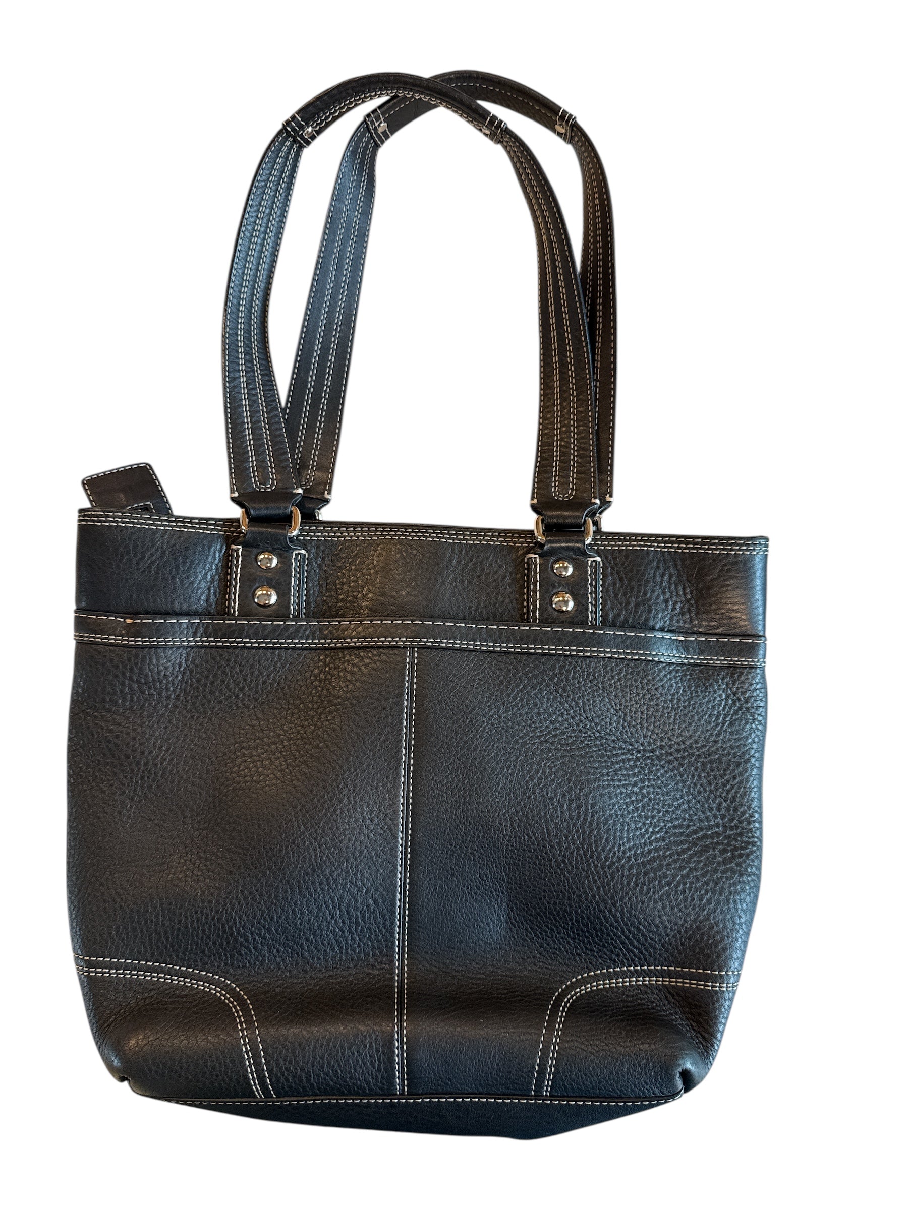 black coach leather handbag