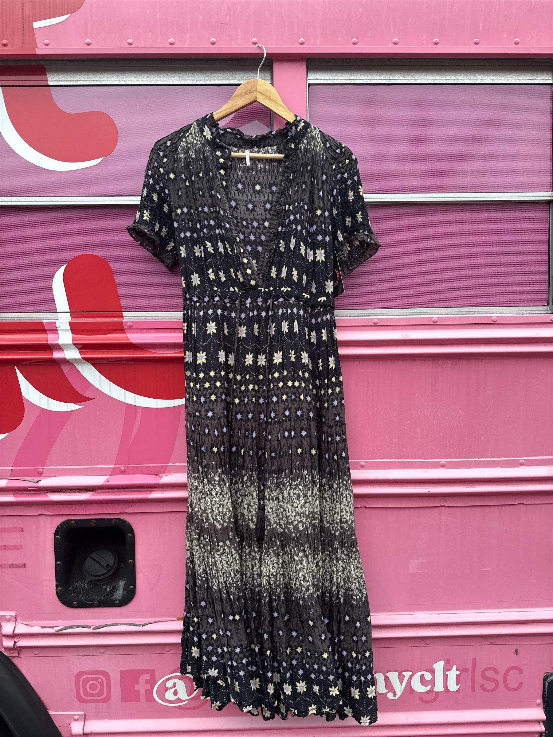 gray Free people layered floral maxi dress, xs