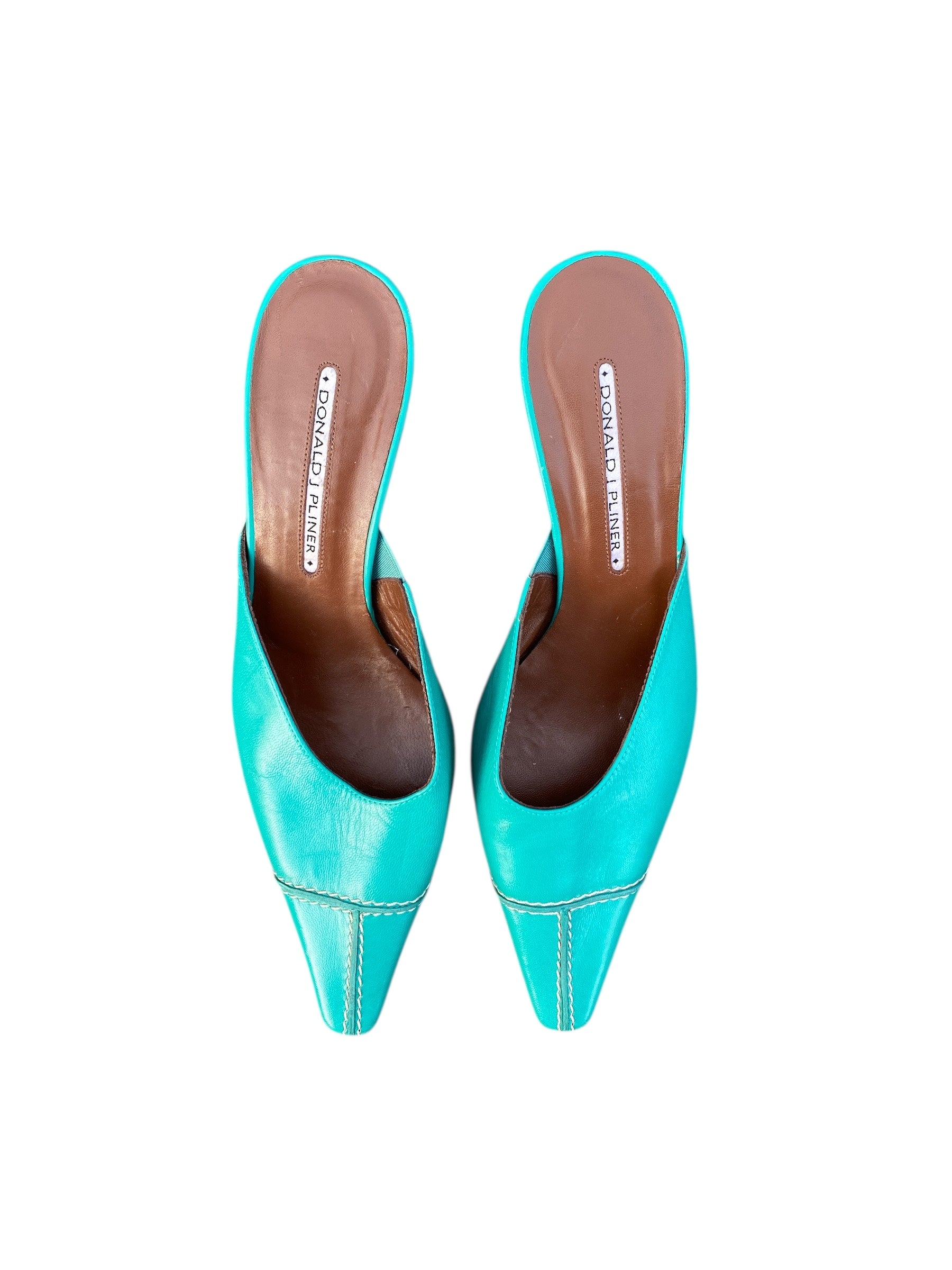 teal donald pliner pointy kitten heel, 8