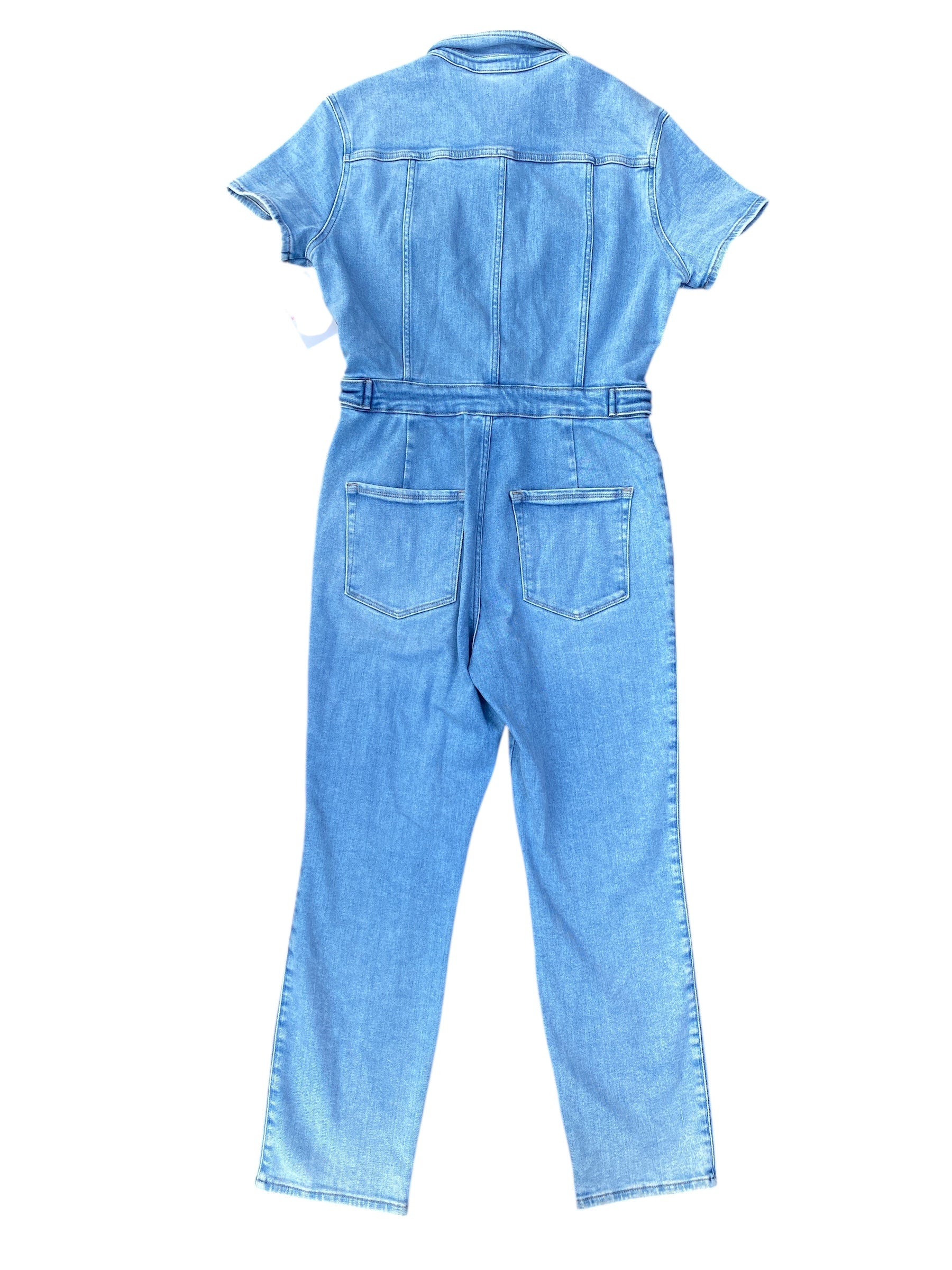 blue good american denim jumpsuit, 4