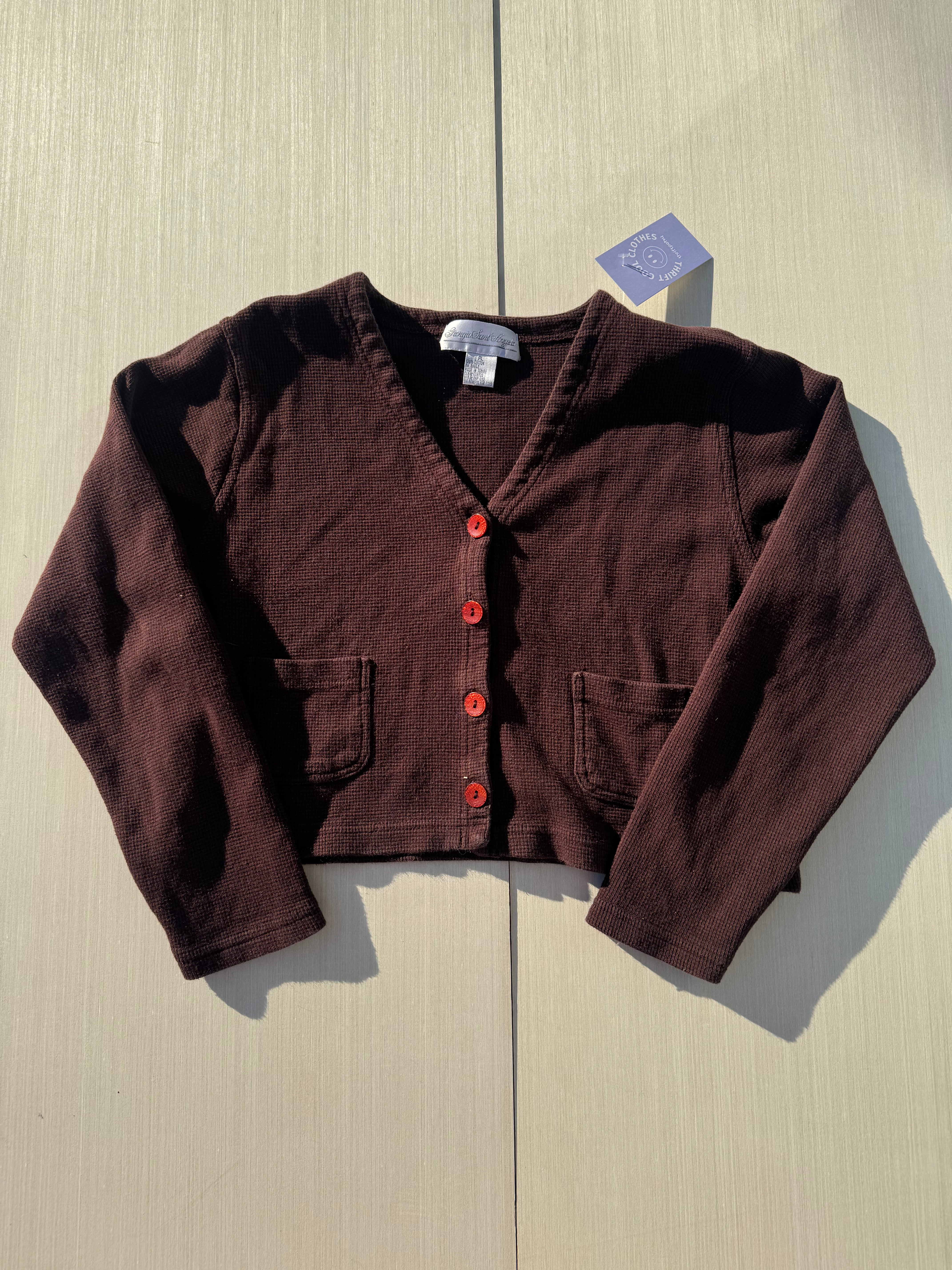 brown giorgio sant angelo button up cardigan, Pl
