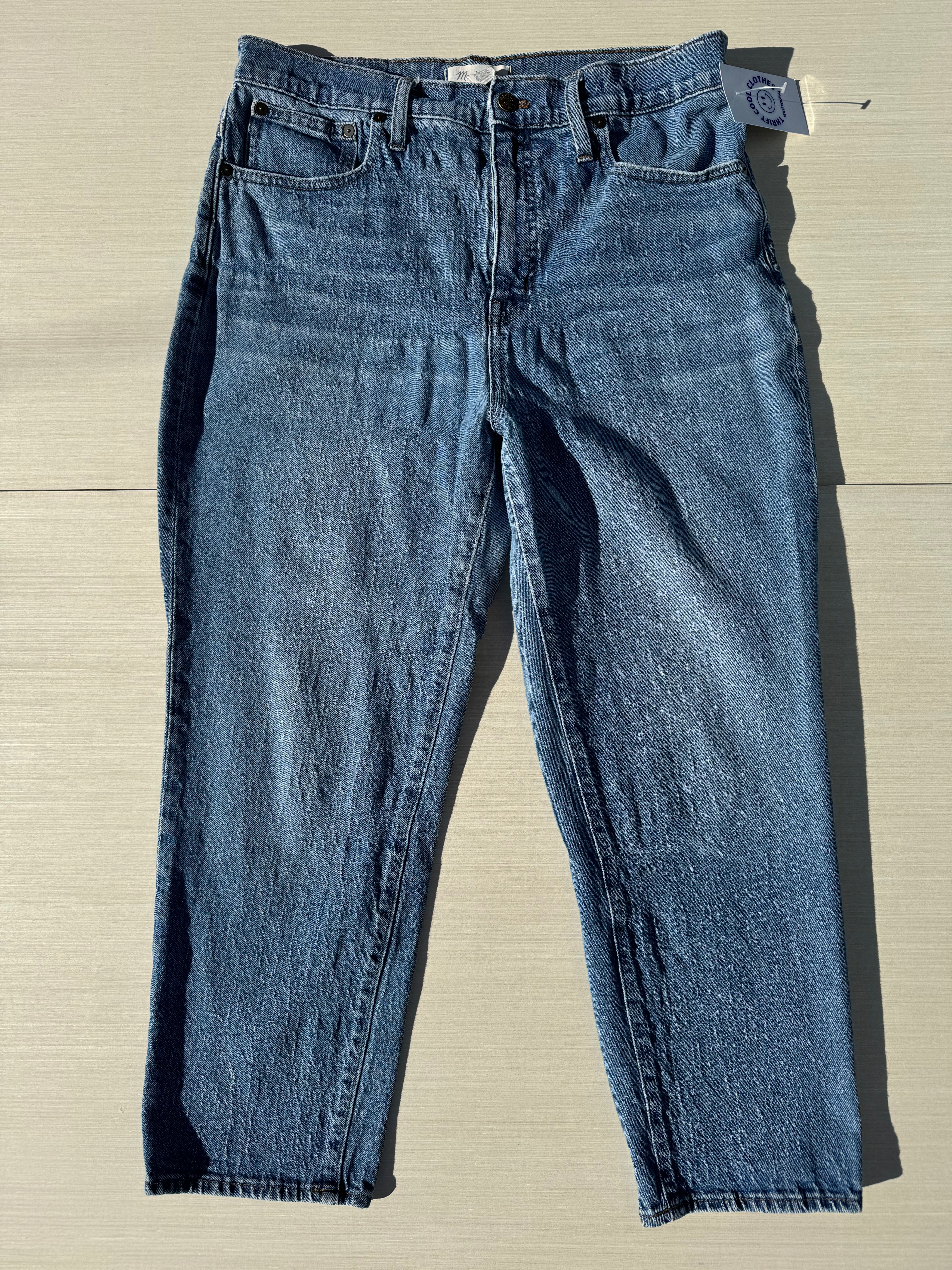 blue madewell classic straight jeans w sunshine detail, 31