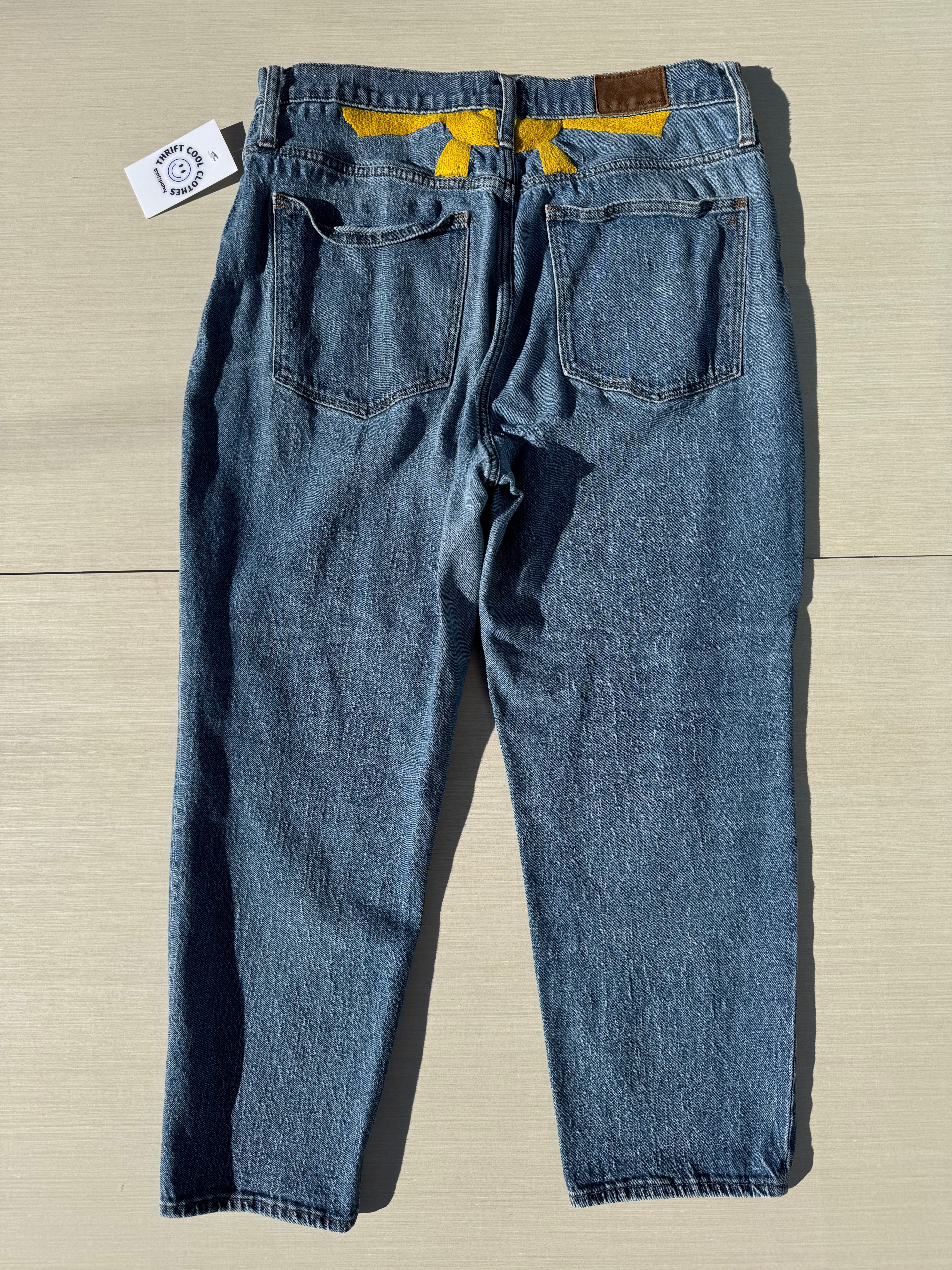 blue madewell classic straight jeans w sunshine detail, 31