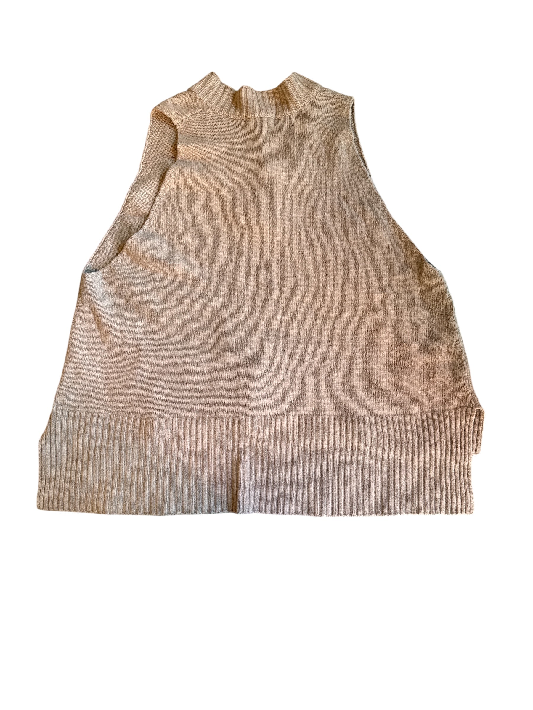 brown storets v neck sleeveless sweater, s/m