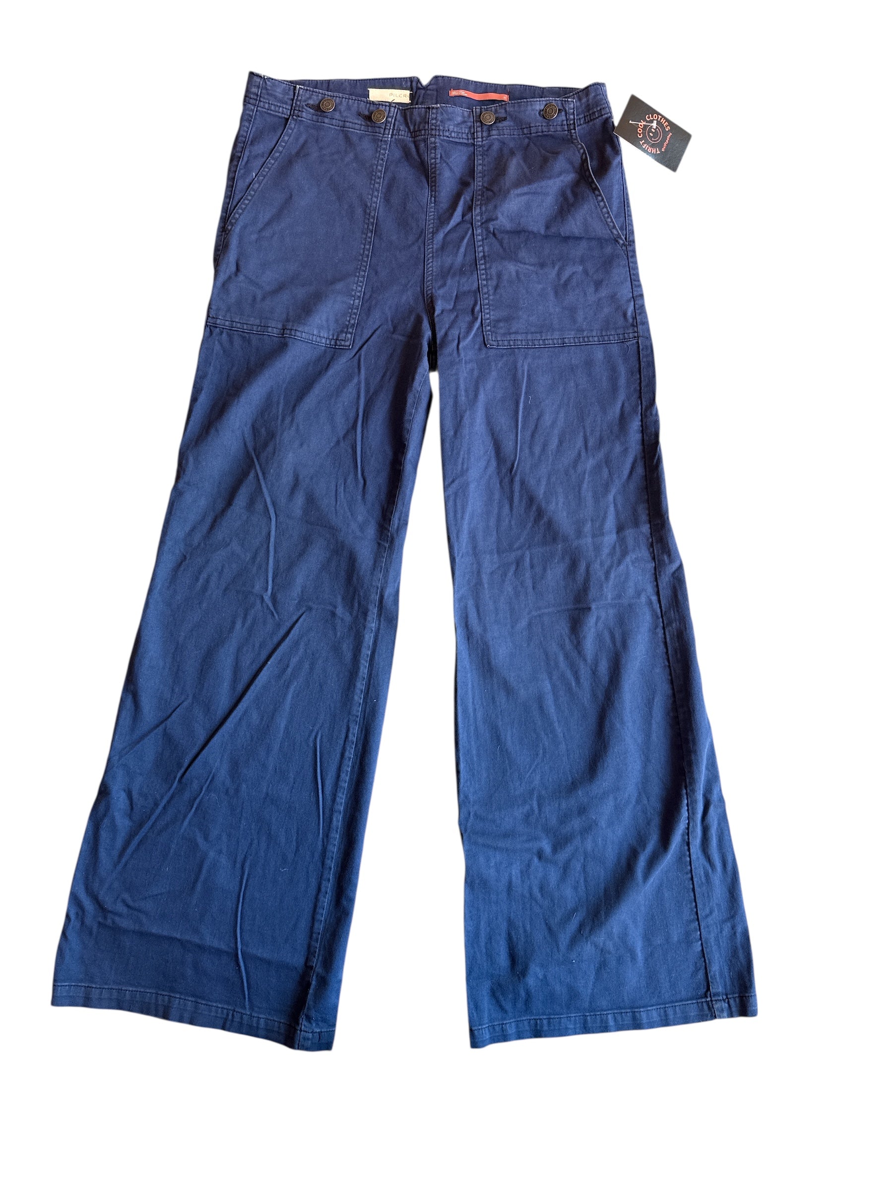 blue pilcro side button trousers, 31