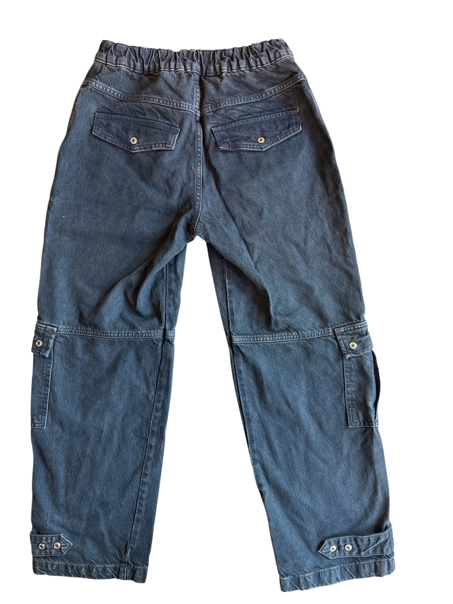 dark wash free people cargo pants, 26