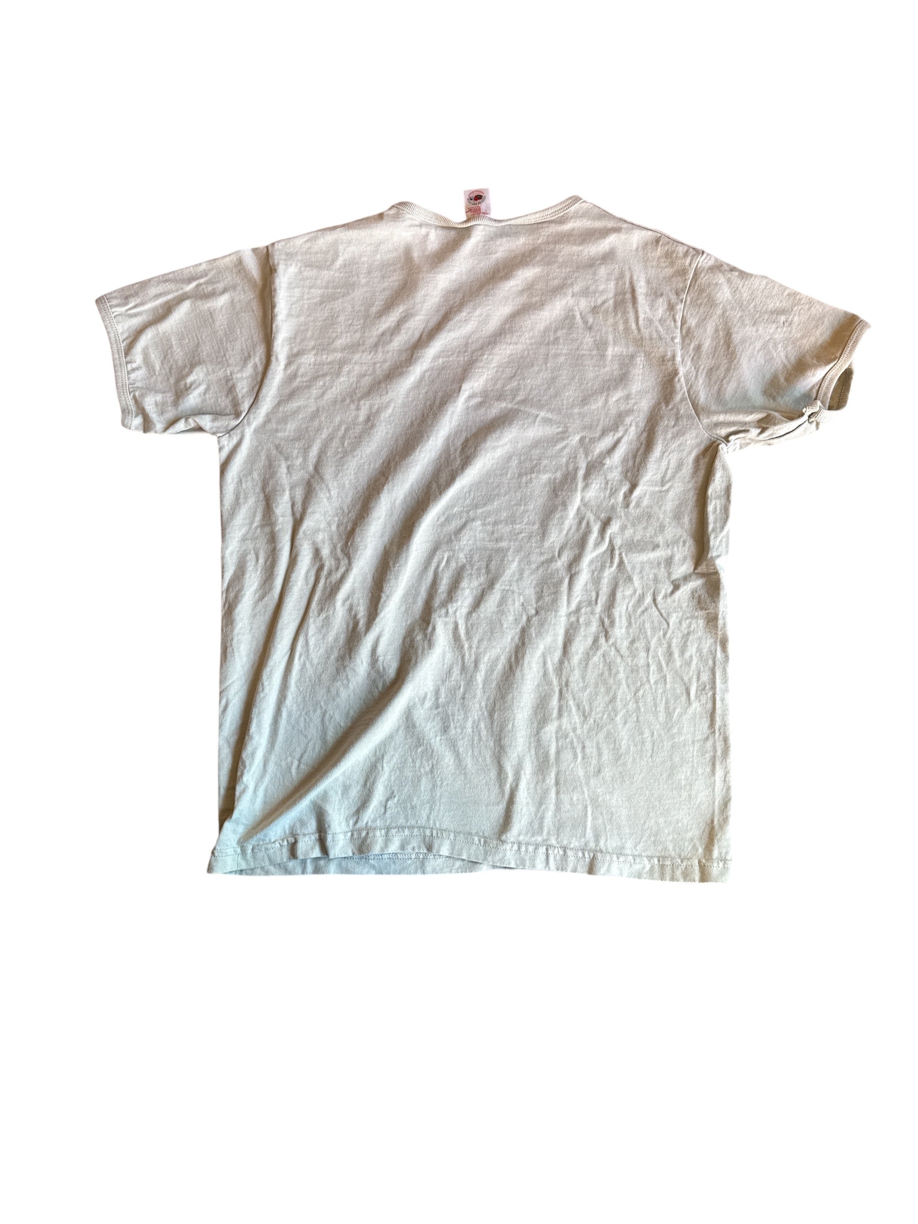 Creme fruit of the loom cat vase tee, L