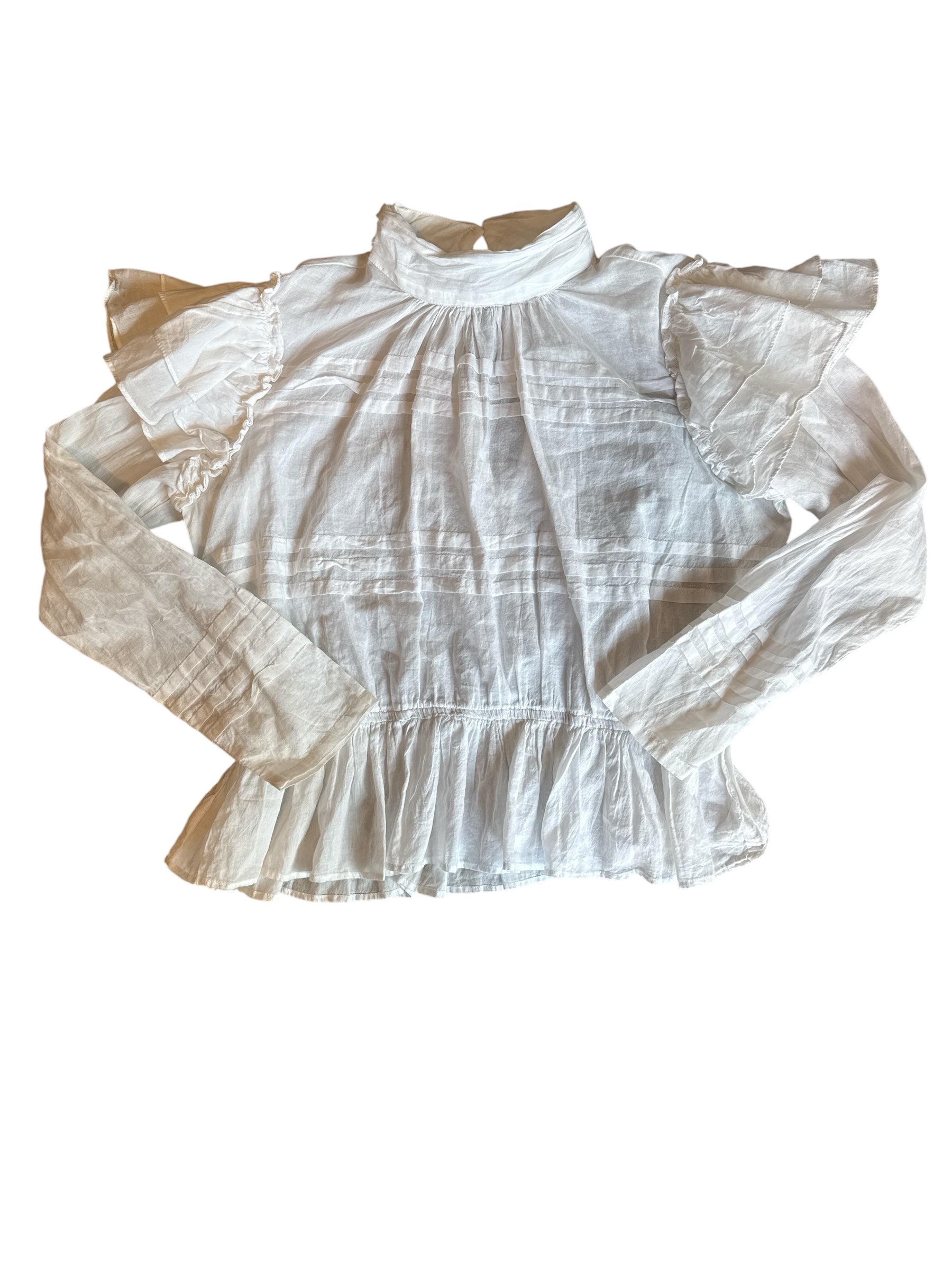 White Asos Nwt high neck ruffle blousw, 10