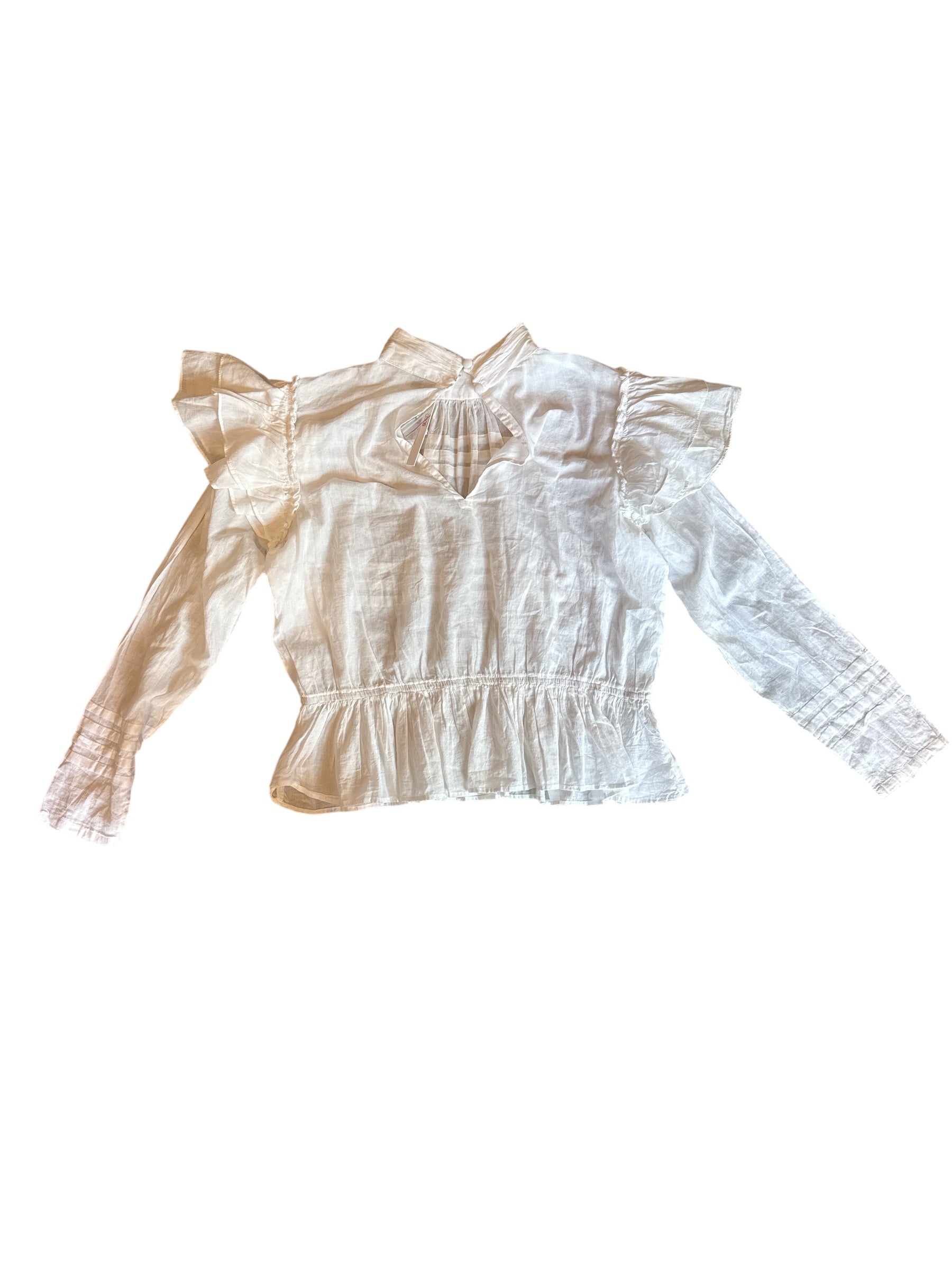 White Asos Nwt high neck ruffle blousw, 10