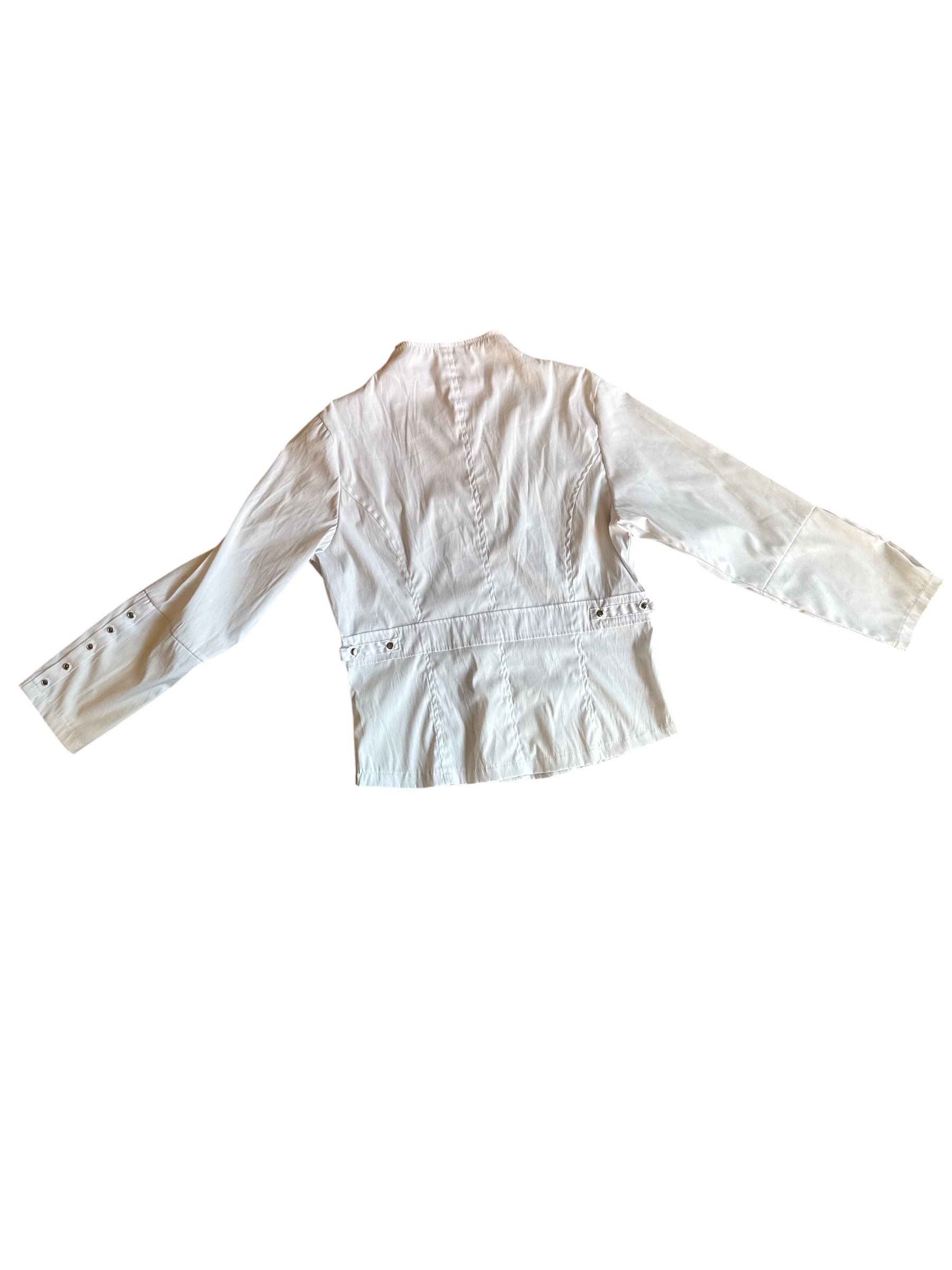 white shes cool synch dropwaist top, L