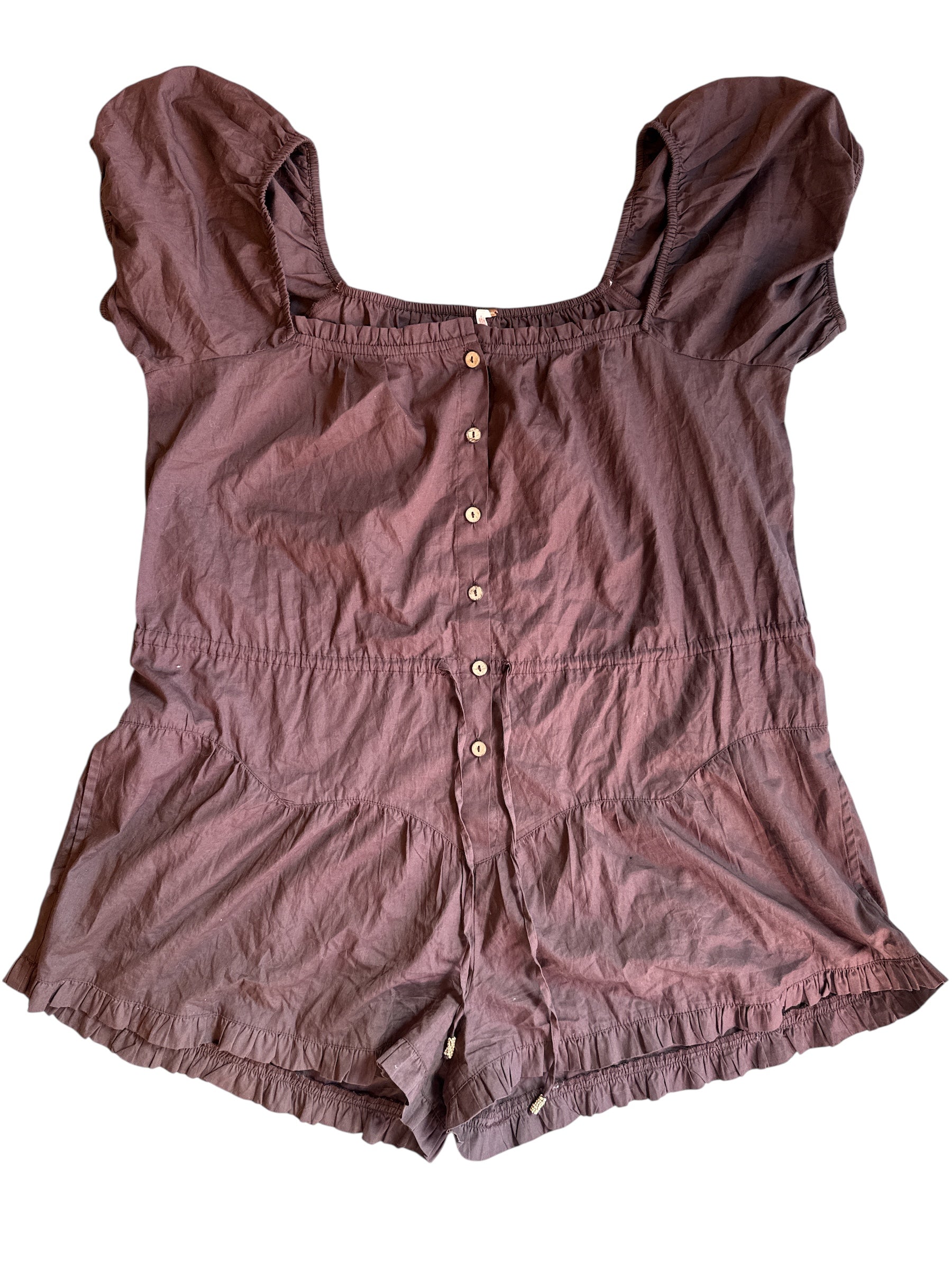 brown free people romper, m