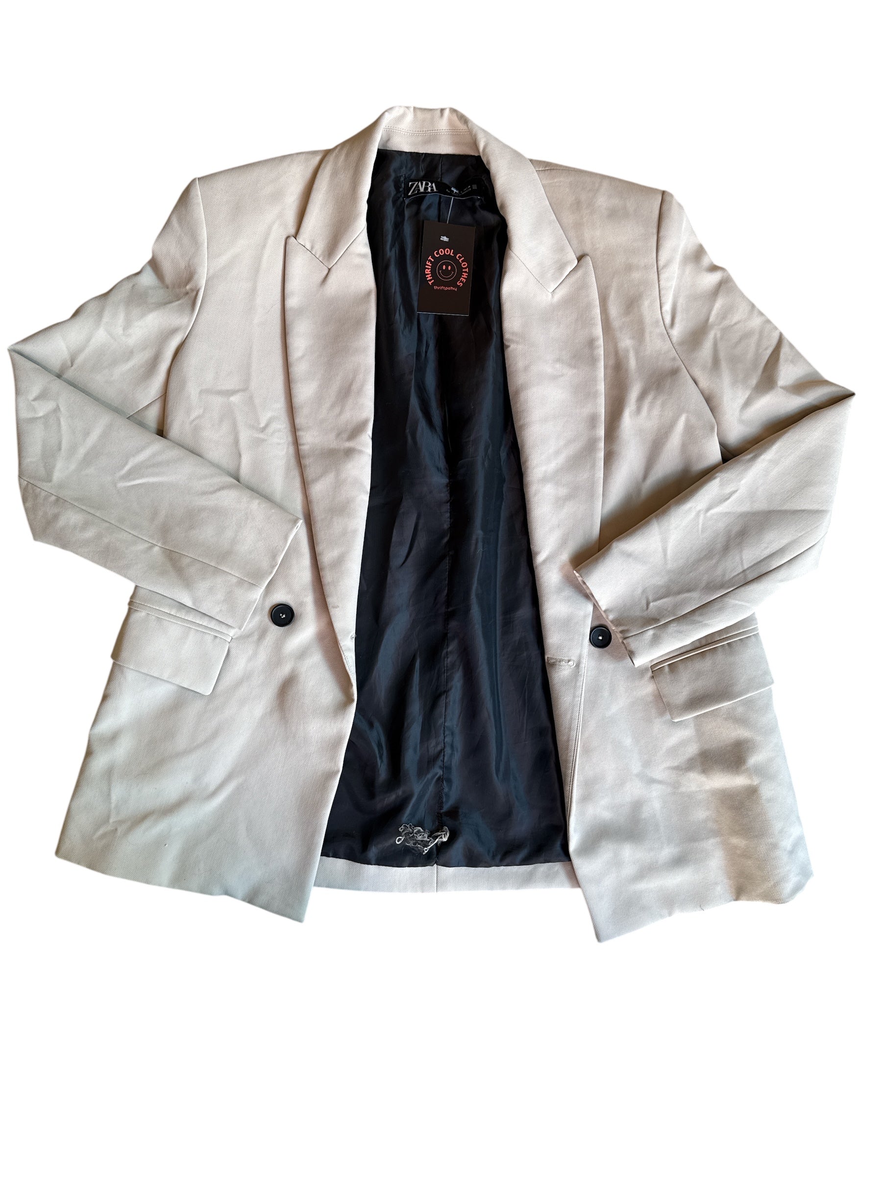 tan zara blazer, s